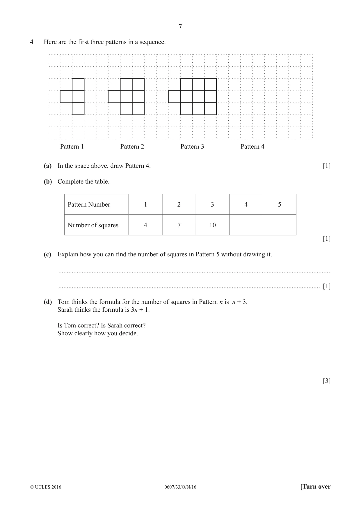 Cambridge IGCSE Mathematics - International 0607 2016 Oct/Nov Paper 3 · Variant 3 question paper, page 7 of 20