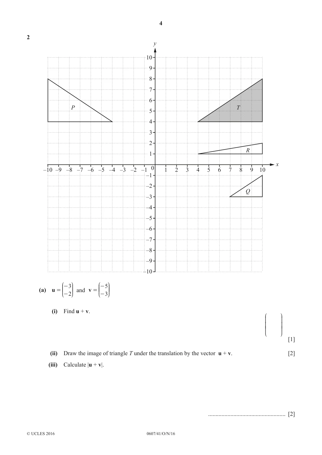 Cambridge IGCSE Mathematics - International 0607 2016 Oct/Nov Paper 4 · Variant 1 question paper, page 4 of 20