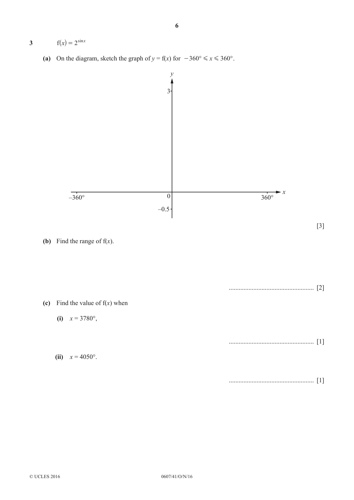 Cambridge IGCSE Mathematics - International 0607 2016 Oct/Nov Paper 4 · Variant 1 question paper, page 6 of 20
