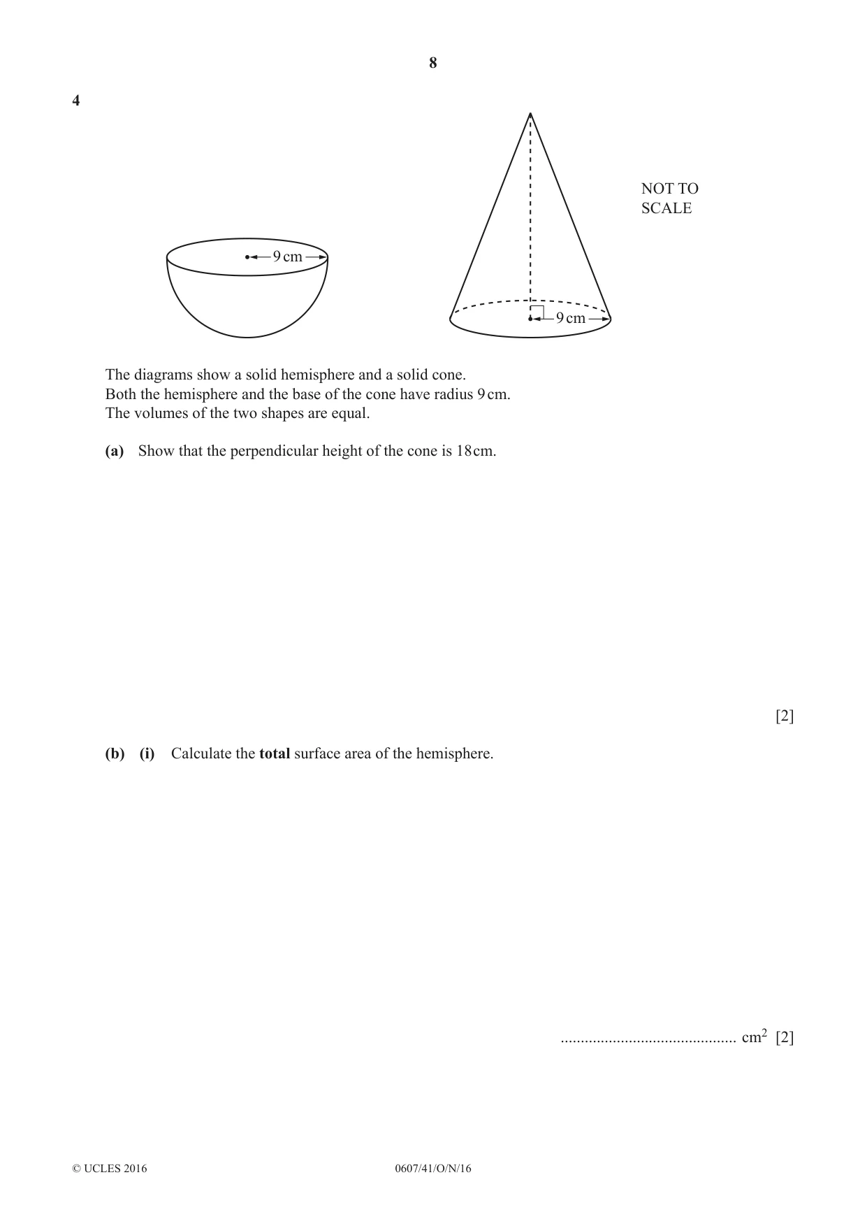 Cambridge IGCSE Mathematics - International 0607 2016 Oct/Nov Paper 4 · Variant 1 question paper, page 8 of 20