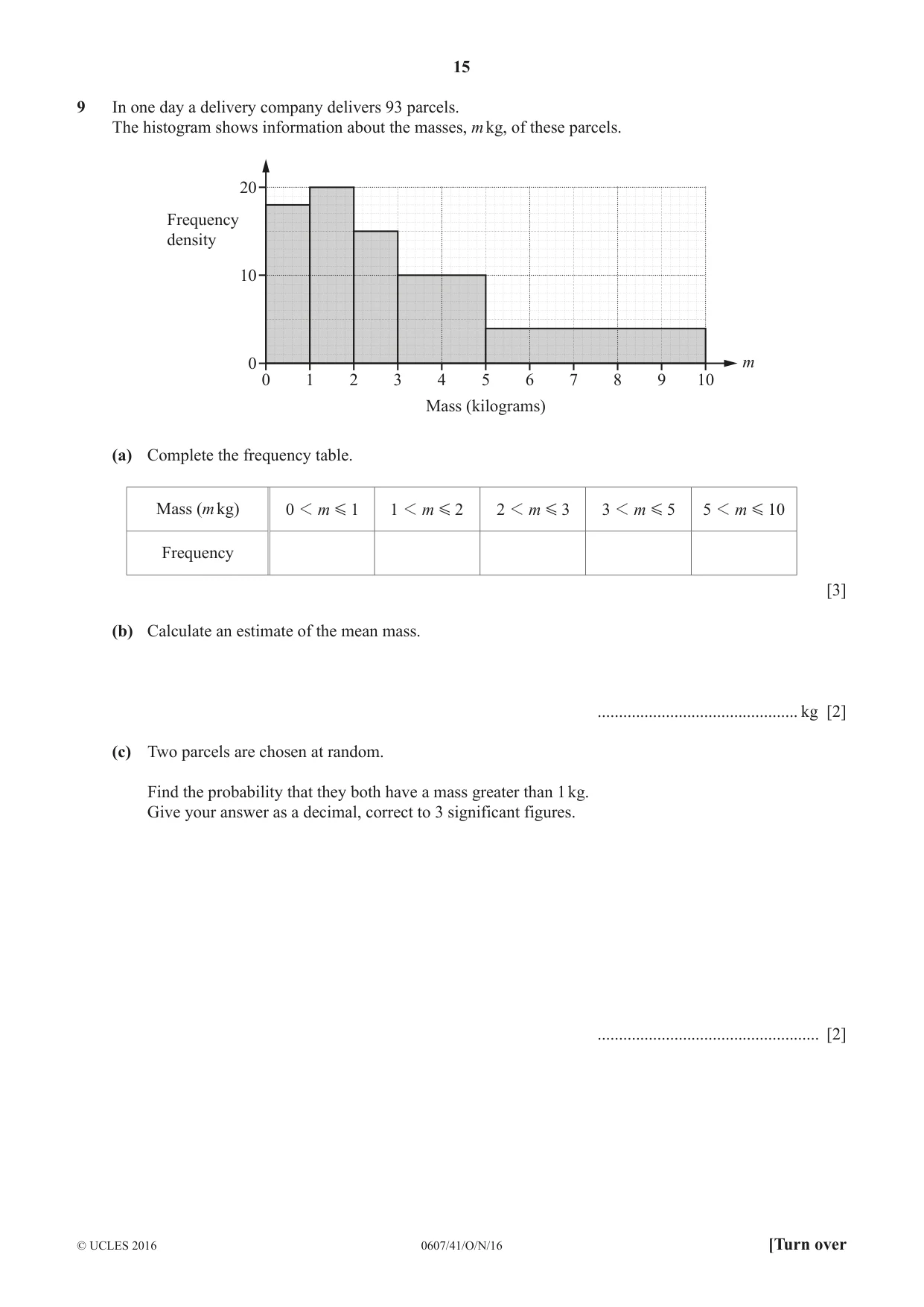 Cambridge IGCSE Mathematics - International 0607 2016 Oct/Nov Paper 4 · Variant 1 question paper, page 15 of 20