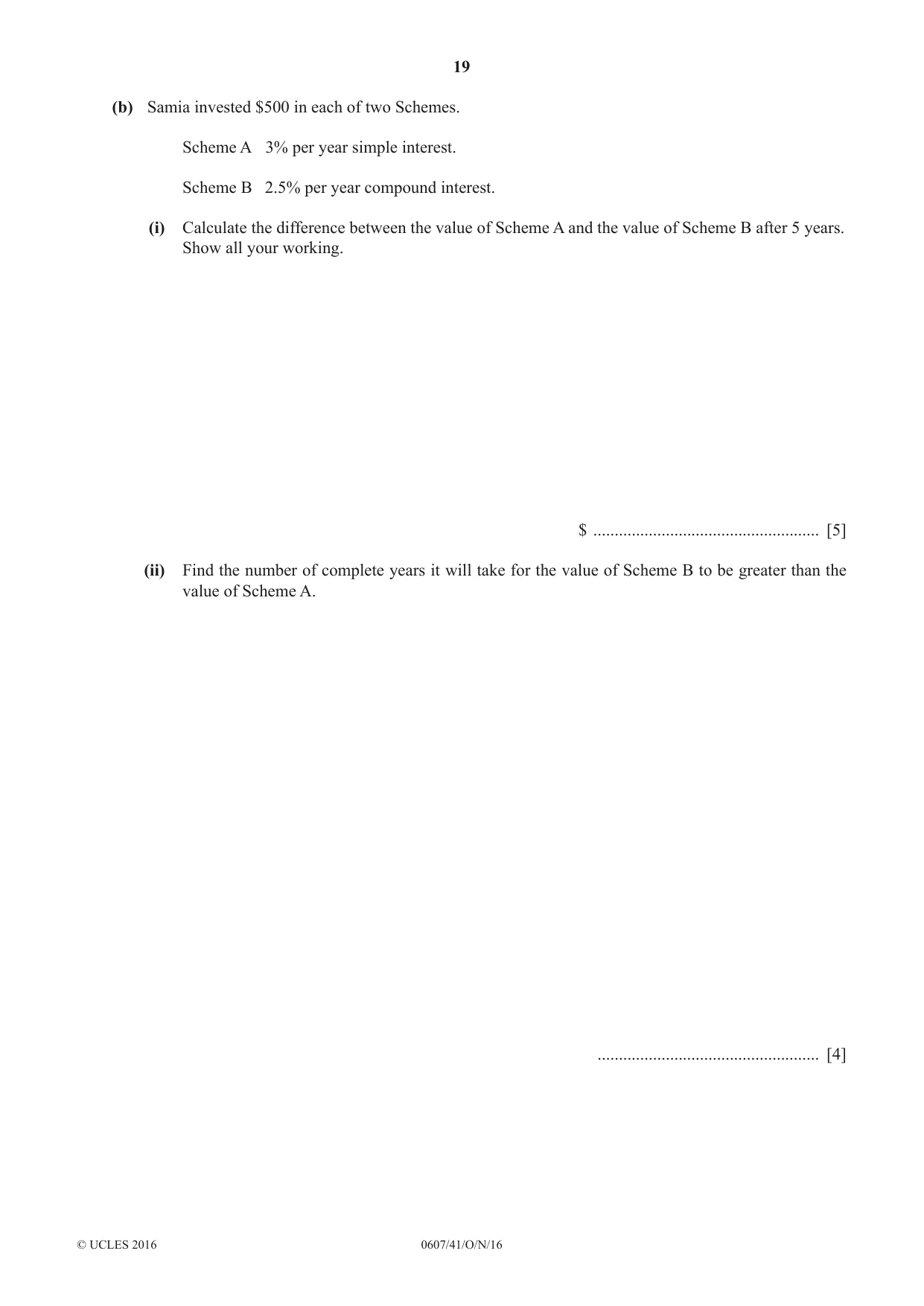 Cambridge IGCSE Mathematics - International 0607 2016 Oct/Nov Paper 4 · Variant 1 question paper, page 19 of 20