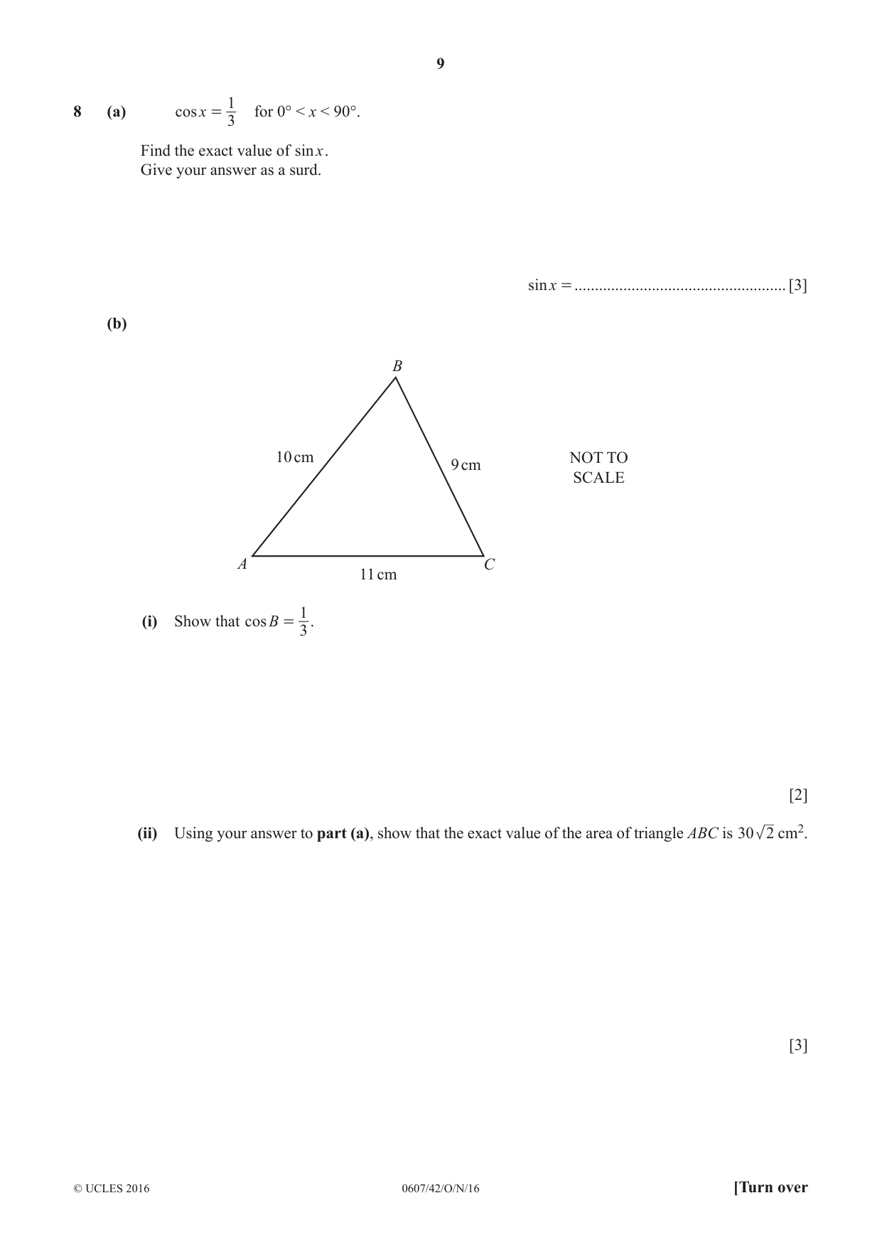 Cambridge IGCSE Mathematics - International 0607 2016 Oct/Nov Paper 4 · Variant 2 question paper, page 9 of 16