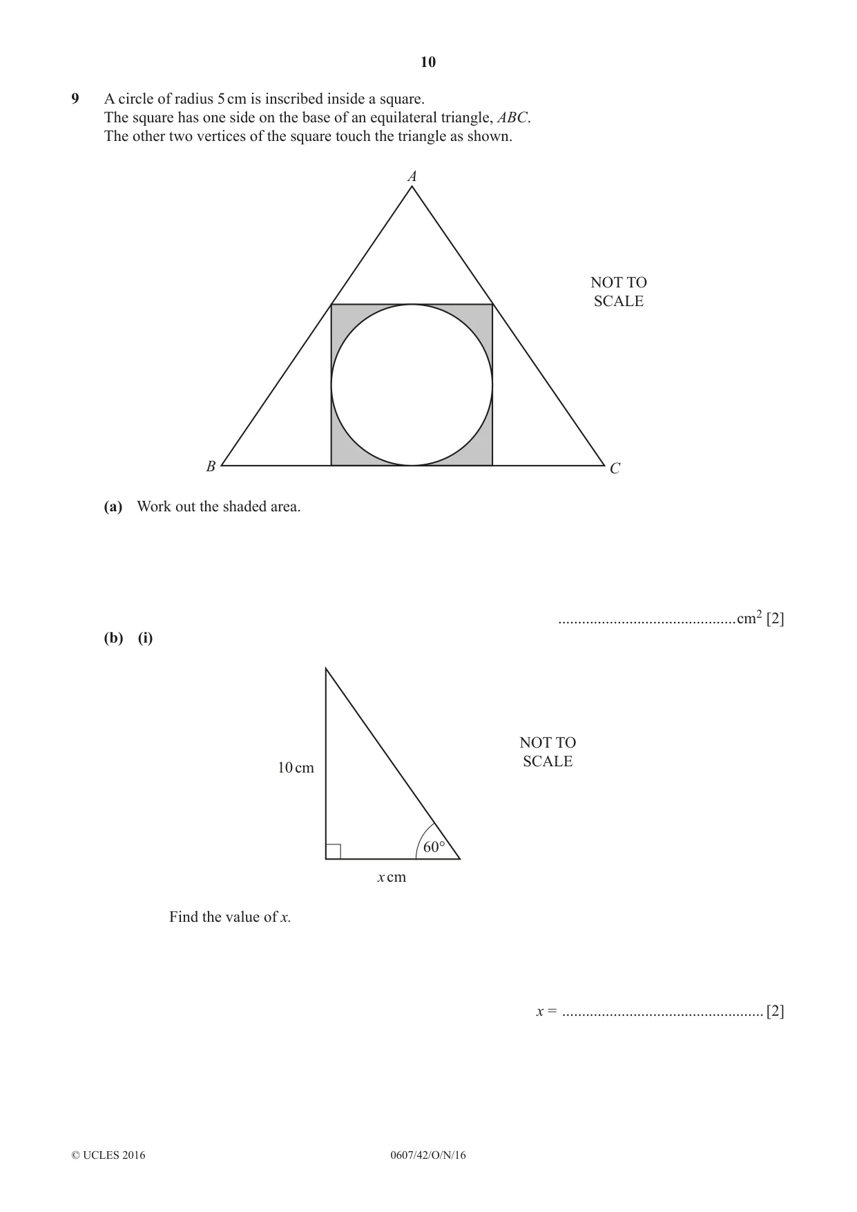 Cambridge IGCSE Mathematics - International 0607 2016 Oct/Nov Paper 4 · Variant 2 question paper, page 10 of 16