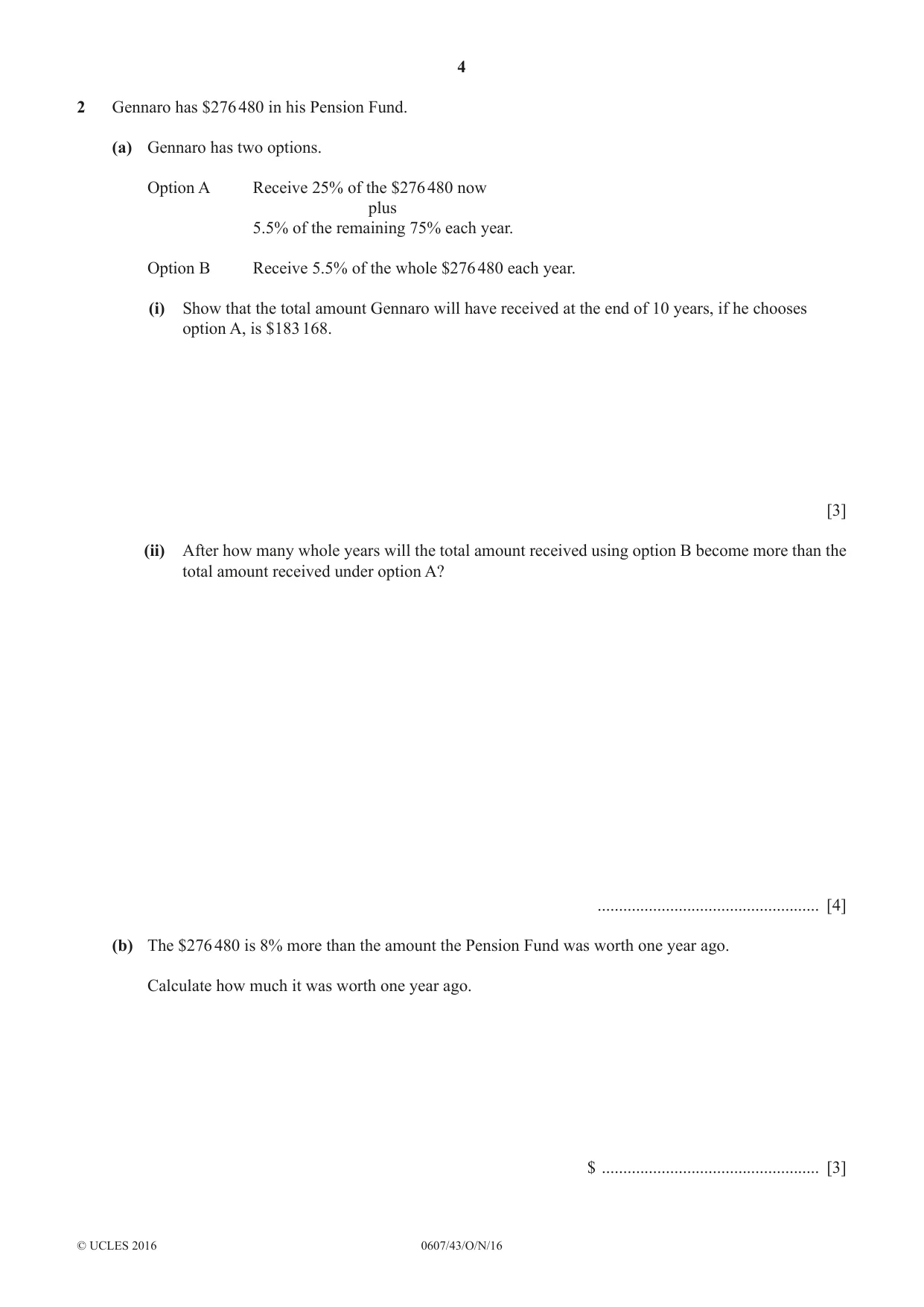 Cambridge IGCSE Mathematics - International 0607 2016 Oct/Nov Paper 4 · Variant 3 question paper, page 4 of 20