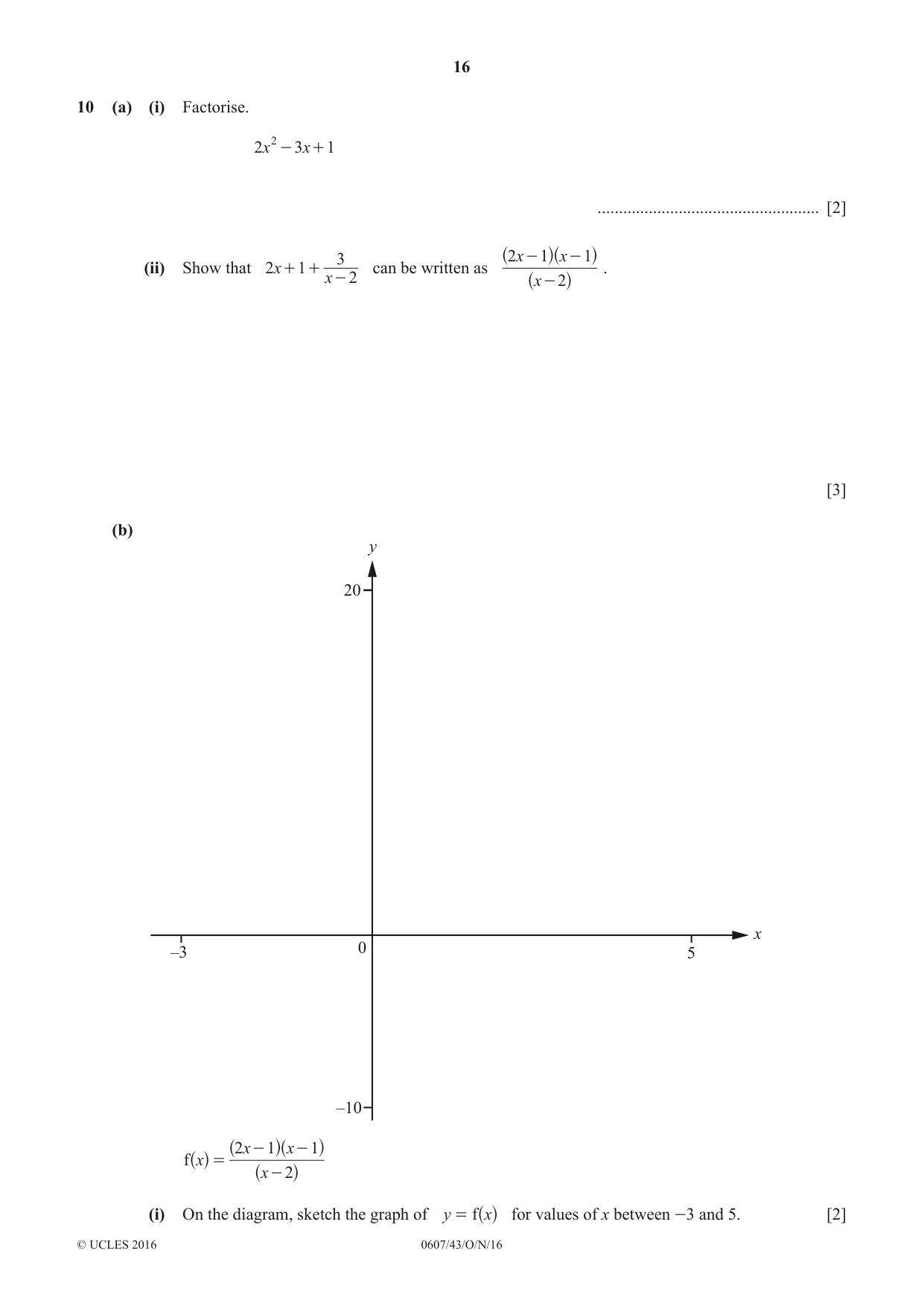 Cambridge IGCSE Mathematics - International 0607 2016 Oct/Nov Paper 4 · Variant 3 question paper, page 16 of 20