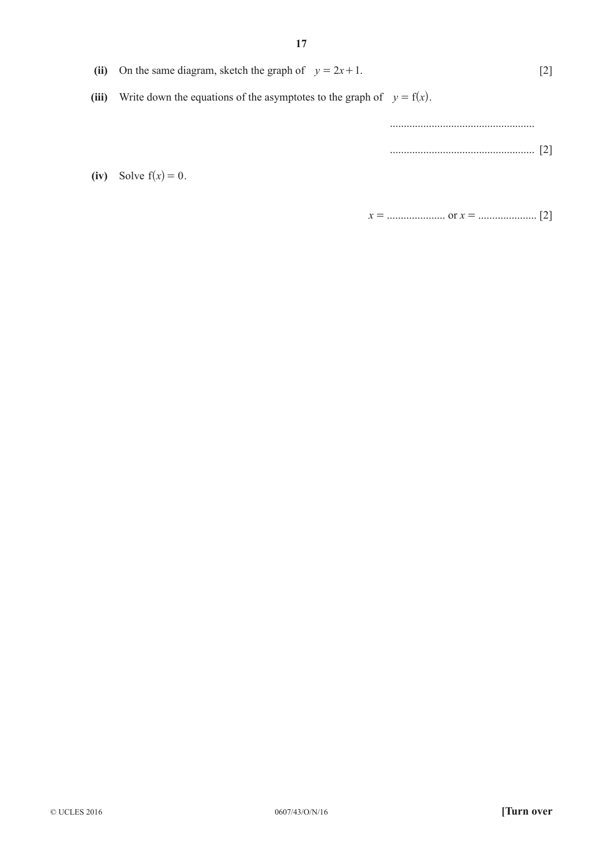 Cambridge IGCSE Mathematics - International 0607 2016 Oct/Nov Paper 4 · Variant 3 question paper, page 17 of 20