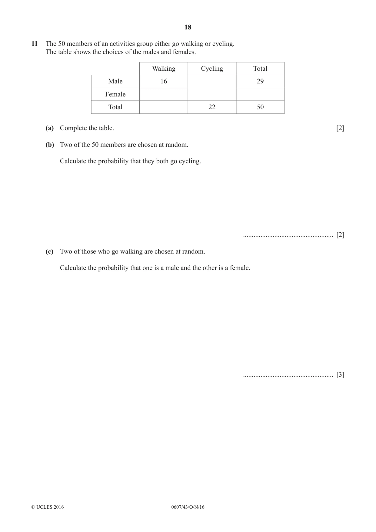 Cambridge IGCSE Mathematics - International 0607 2016 Oct/Nov Paper 4 · Variant 3 question paper, page 18 of 20