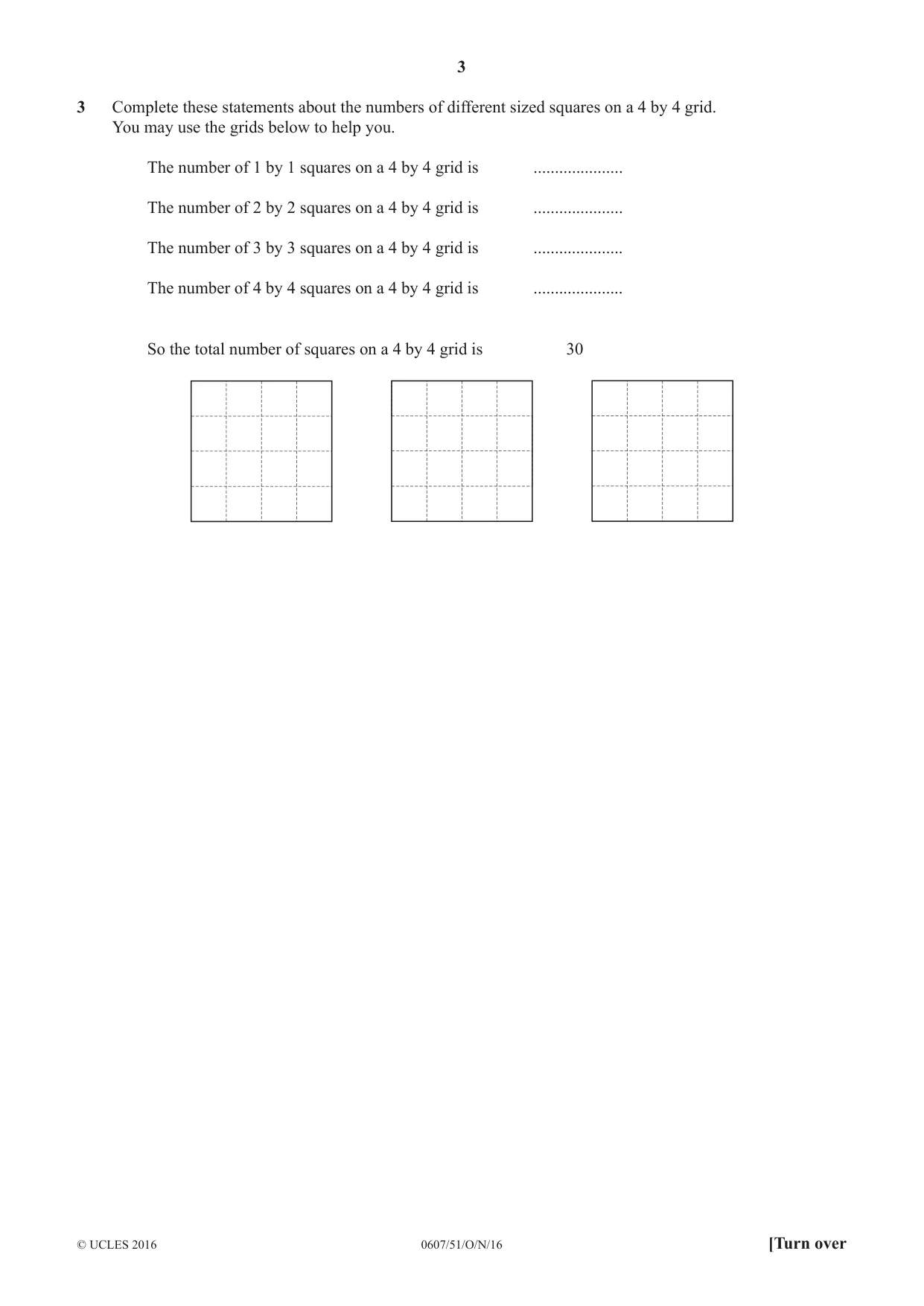 Cambridge IGCSE Mathematics - International 0607 2016 Oct/Nov Paper 5 · Variant 1 question paper, page 3 of 8