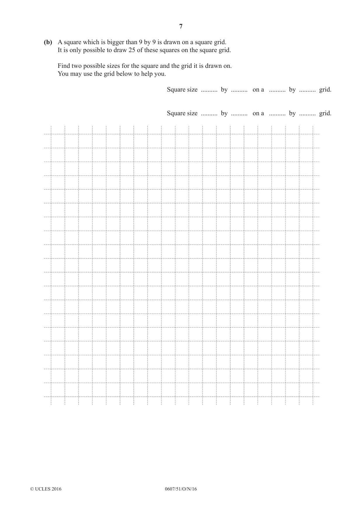 Cambridge IGCSE Mathematics - International 0607 2016 Oct/Nov Paper 5 · Variant 1 question paper, page 7 of 8