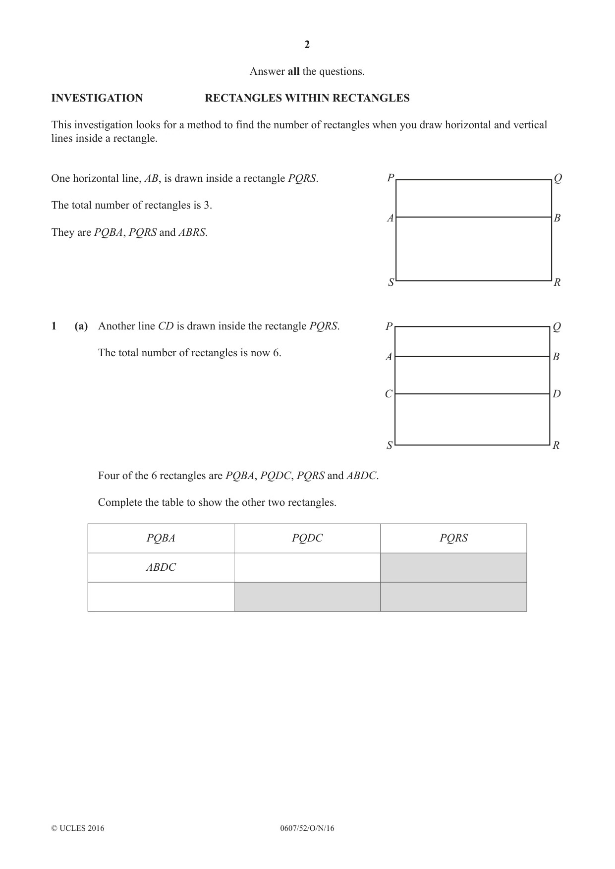 Cambridge IGCSE Mathematics - International 0607 2016 Oct/Nov Paper 5 · Variant 2 question paper, page 2 of 8