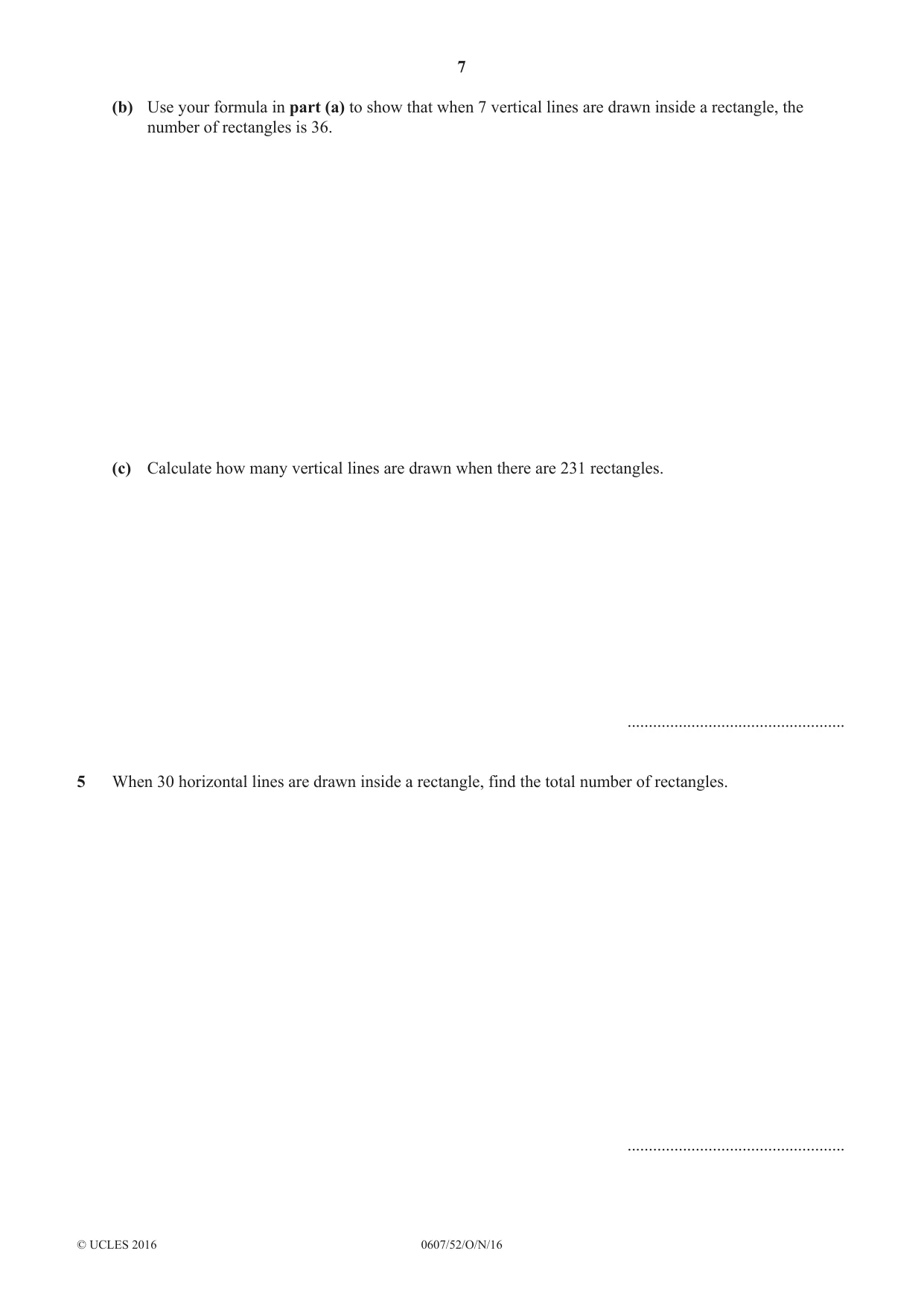 Cambridge IGCSE Mathematics - International 0607 2016 Oct/Nov Paper 5 · Variant 2 question paper, page 7 of 8