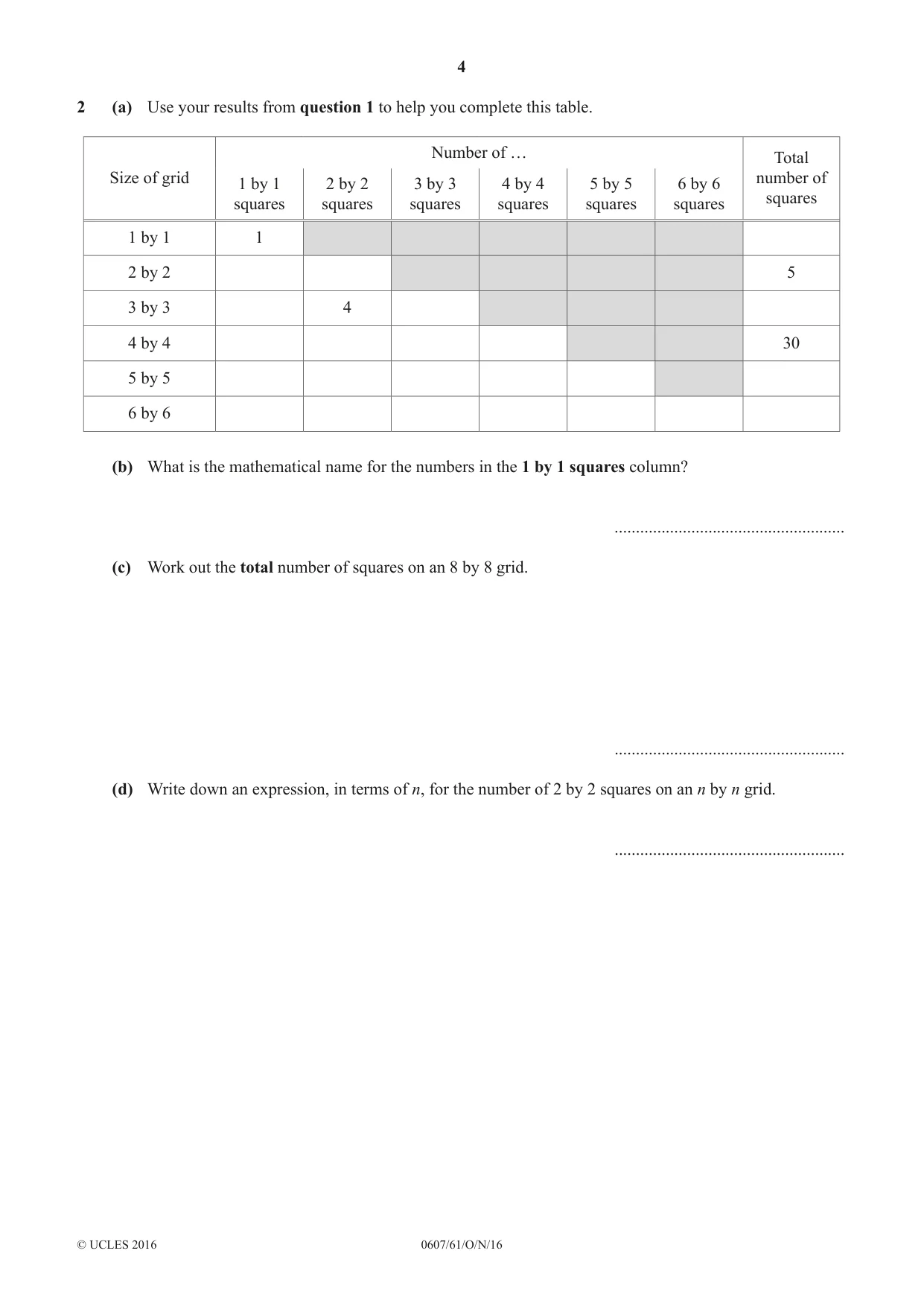 Cambridge IGCSE Mathematics - International 0607 2016 Oct/Nov Paper 6 · Variant 1 question paper, page 4 of 12
