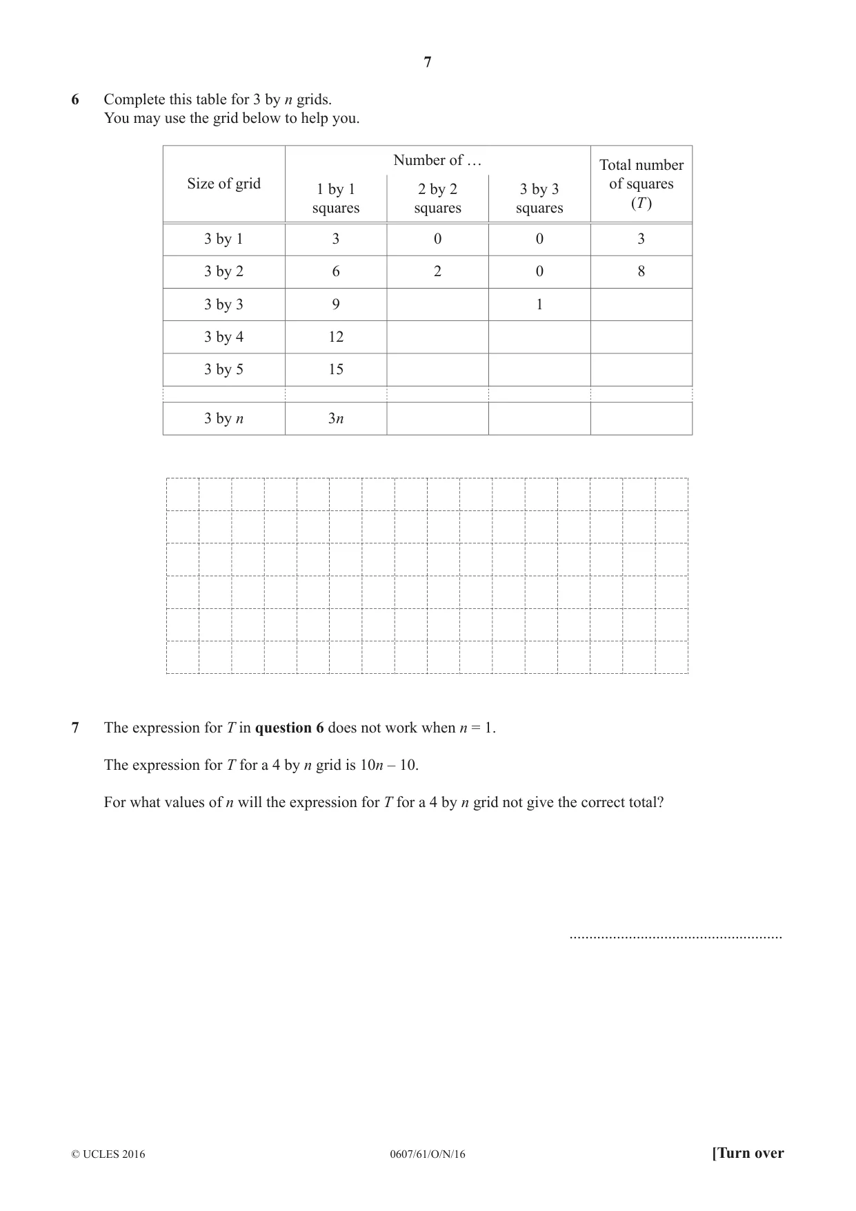 Cambridge IGCSE Mathematics - International 0607 2016 Oct/Nov Paper 6 · Variant 1 question paper, page 7 of 12