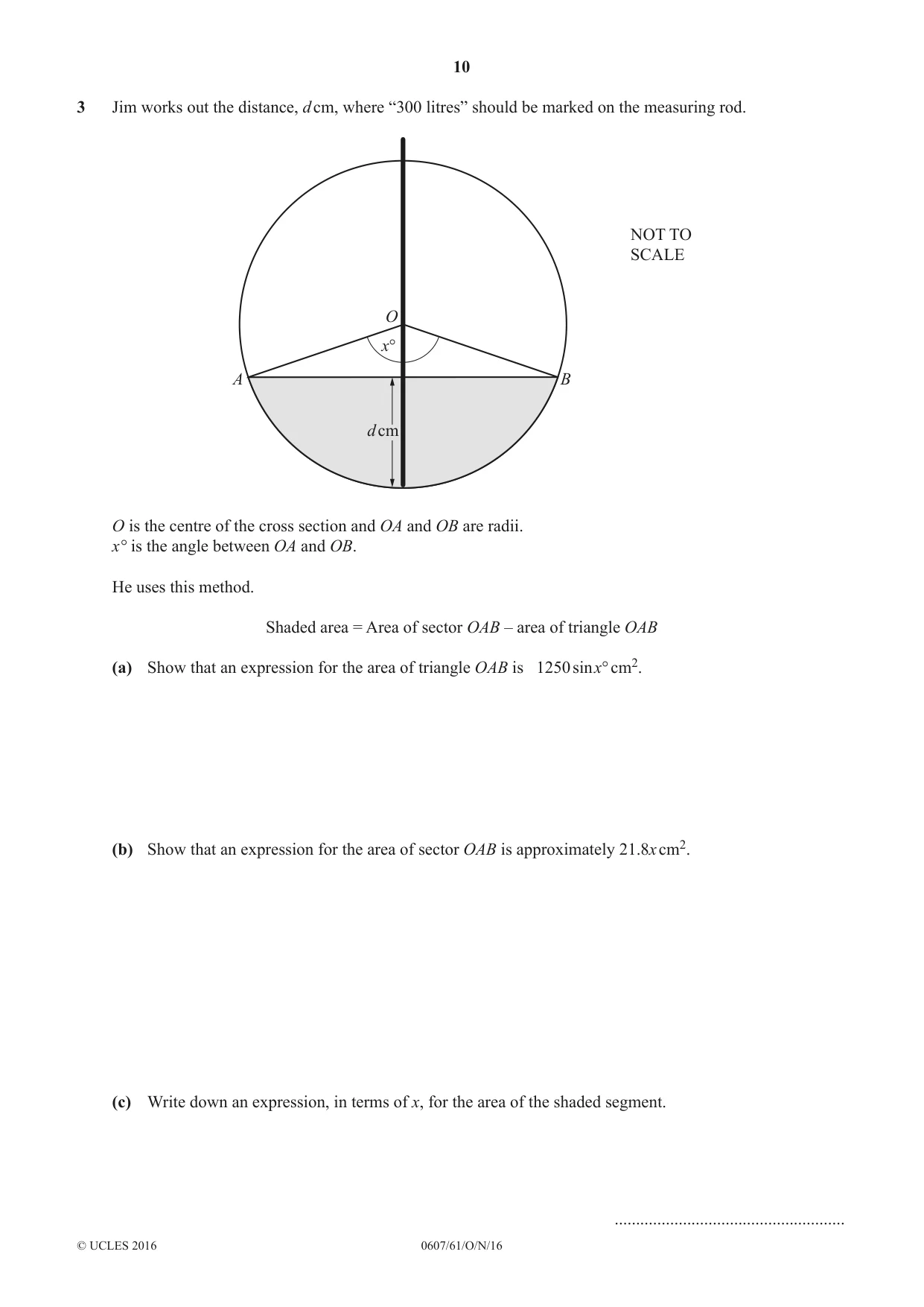 Cambridge IGCSE Mathematics - International 0607 2016 Oct/Nov Paper 6 · Variant 1 question paper, page 10 of 12