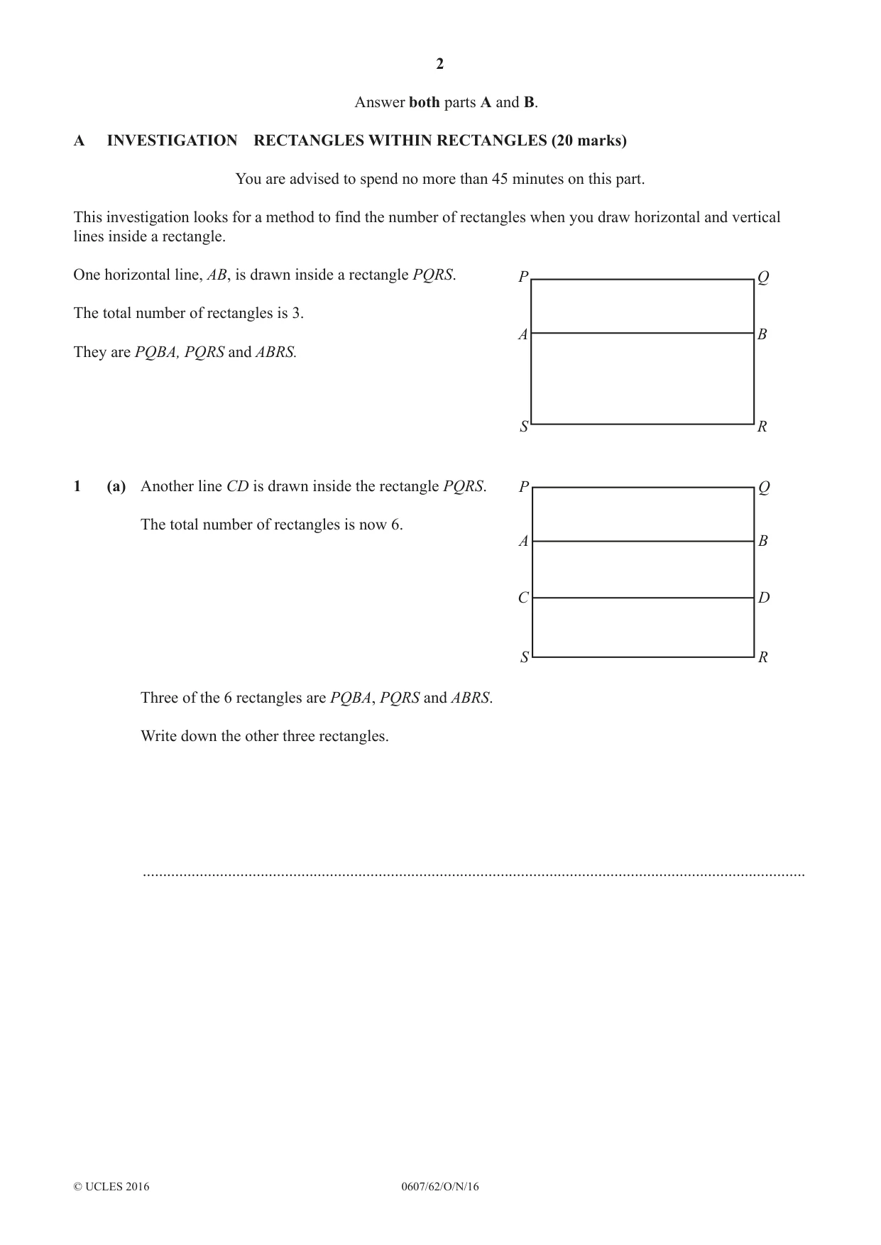 Cambridge IGCSE Mathematics - International 0607 2016 Oct/Nov Paper 6 · Variant 2 question paper, page 2 of 12