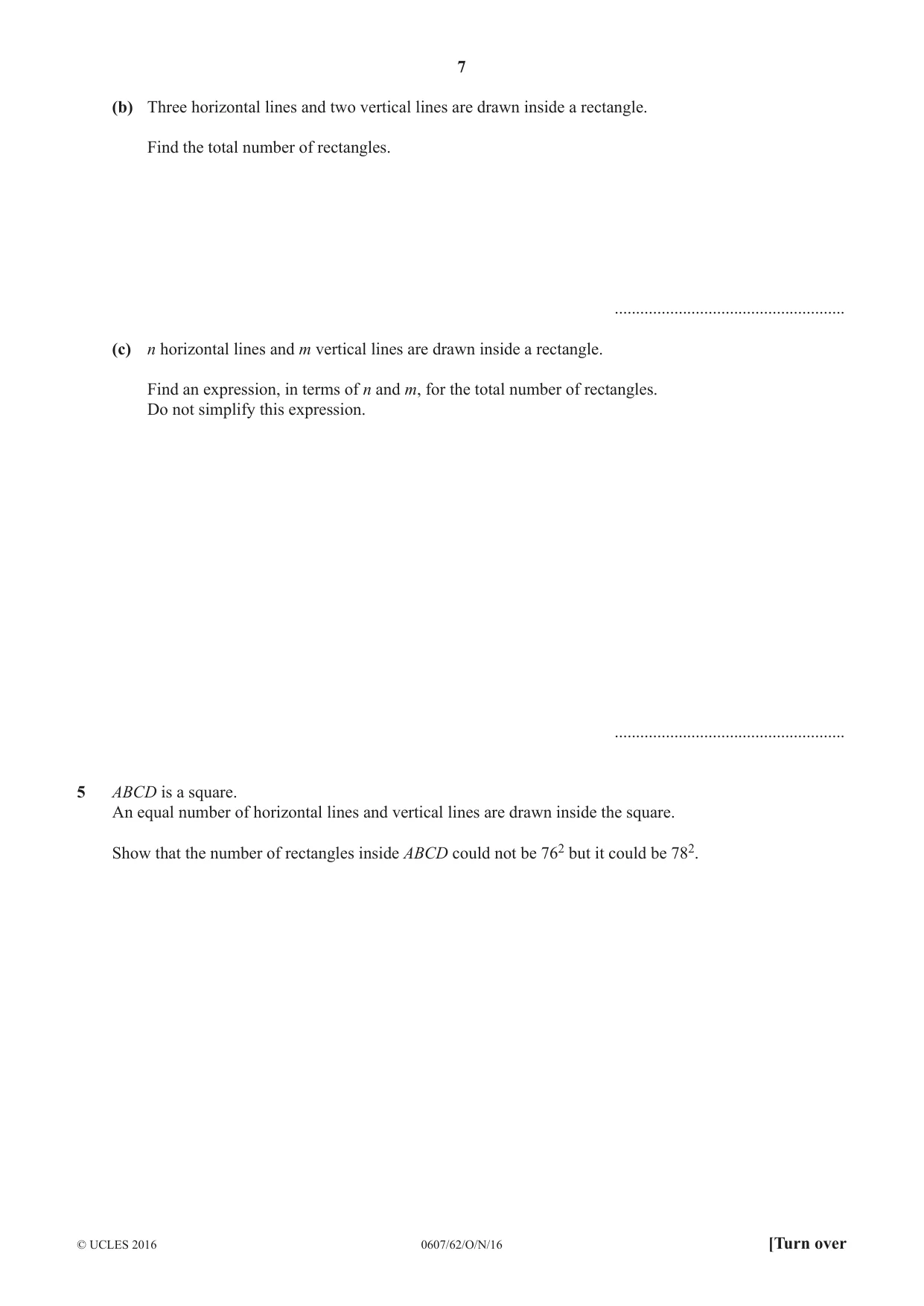 Cambridge IGCSE Mathematics - International 0607 2016 Oct/Nov Paper 6 · Variant 2 question paper, page 7 of 12