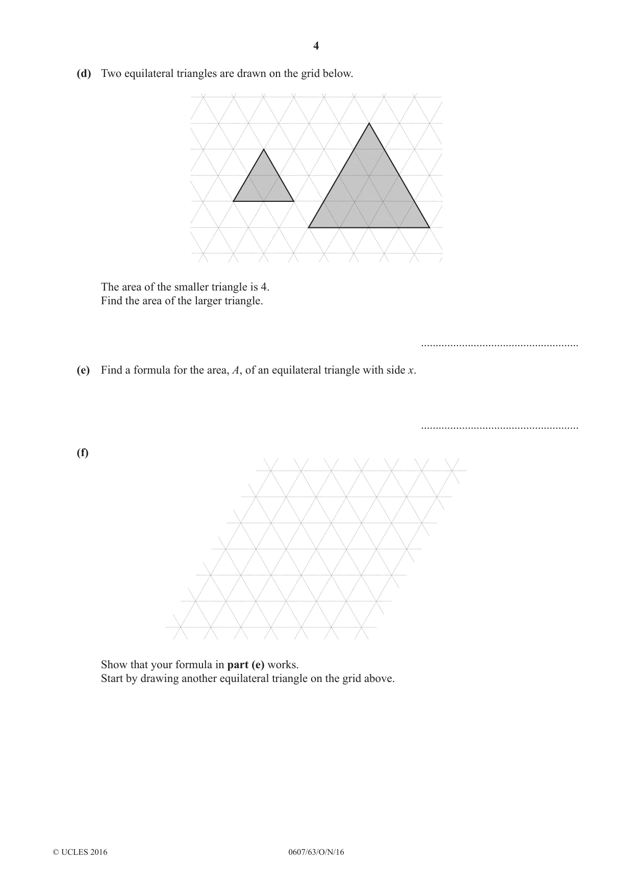 Cambridge IGCSE Mathematics - International 0607 2016 Oct/Nov Paper 6 · Variant 3 question paper, page 4 of 16