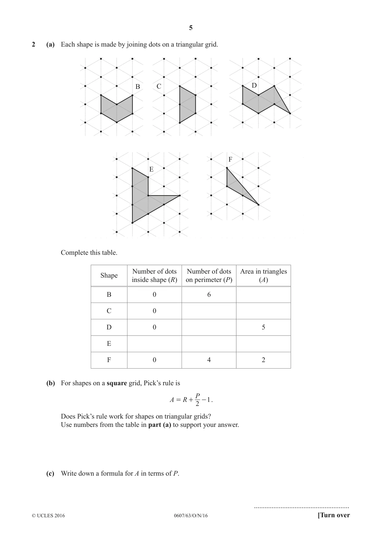 Cambridge IGCSE Mathematics - International 0607 2016 Oct/Nov Paper 6 · Variant 3 question paper, page 5 of 16