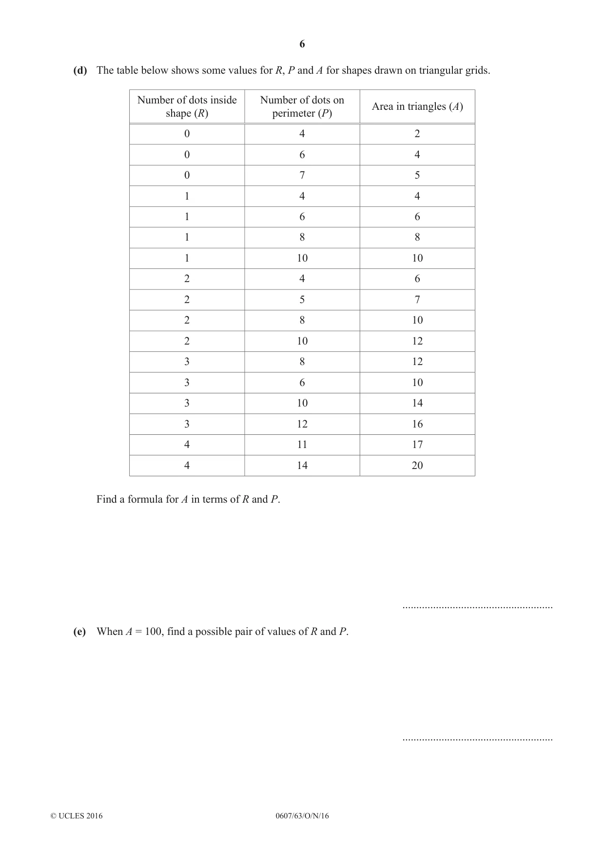 Cambridge IGCSE Mathematics - International 0607 2016 Oct/Nov Paper 6 · Variant 3 question paper, page 6 of 16