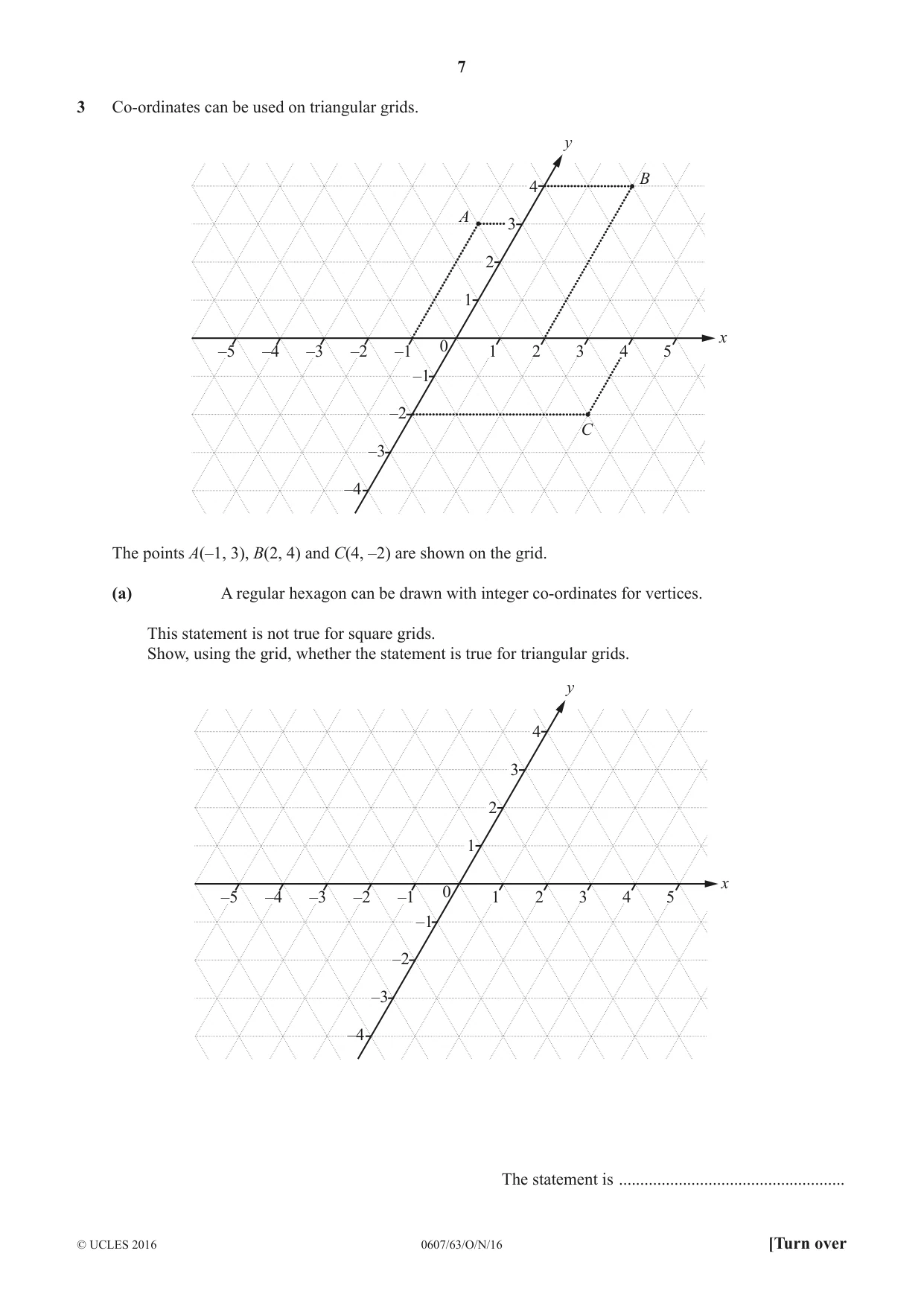 Cambridge IGCSE Mathematics - International 0607 2016 Oct/Nov Paper 6 · Variant 3 question paper, page 7 of 16
