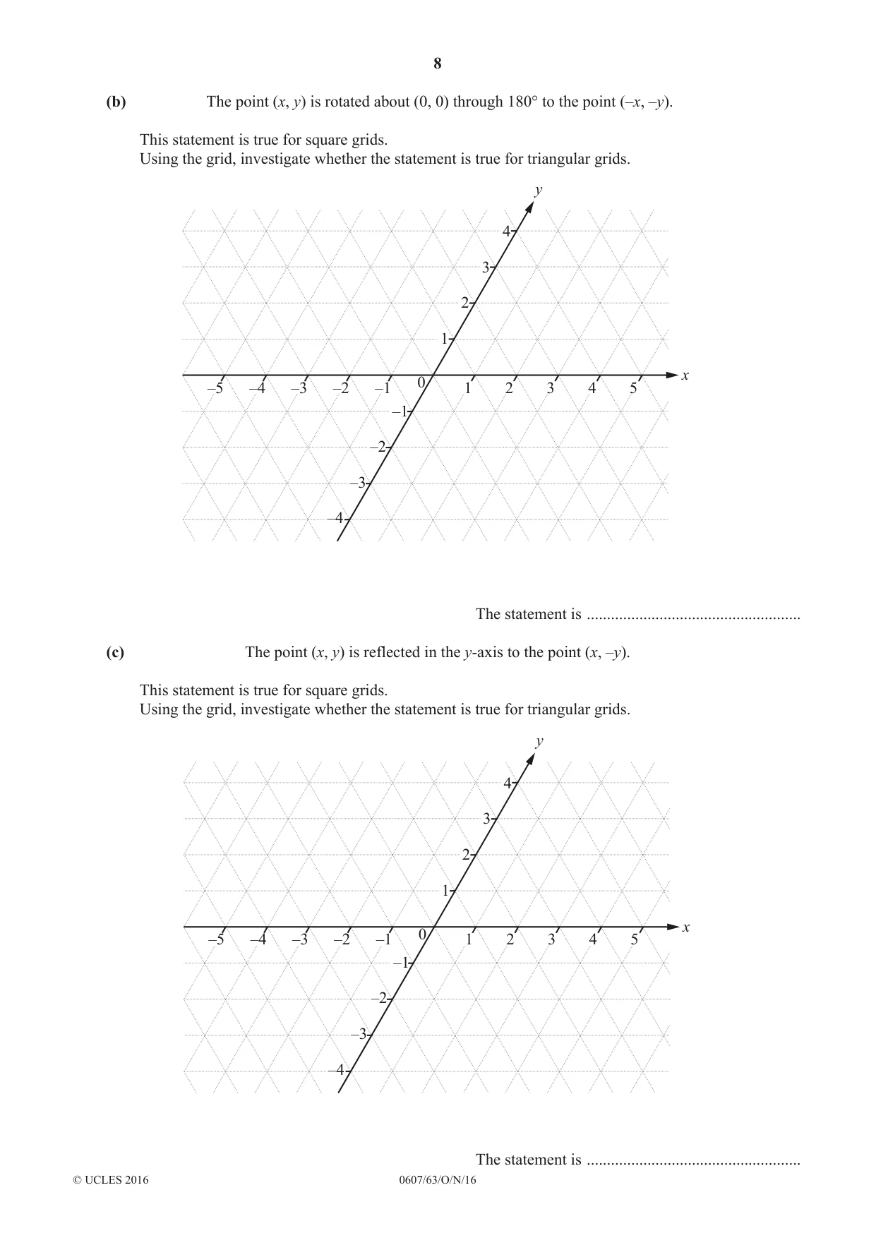 Cambridge IGCSE Mathematics - International 0607 2016 Oct/Nov Paper 6 · Variant 3 question paper, page 8 of 16