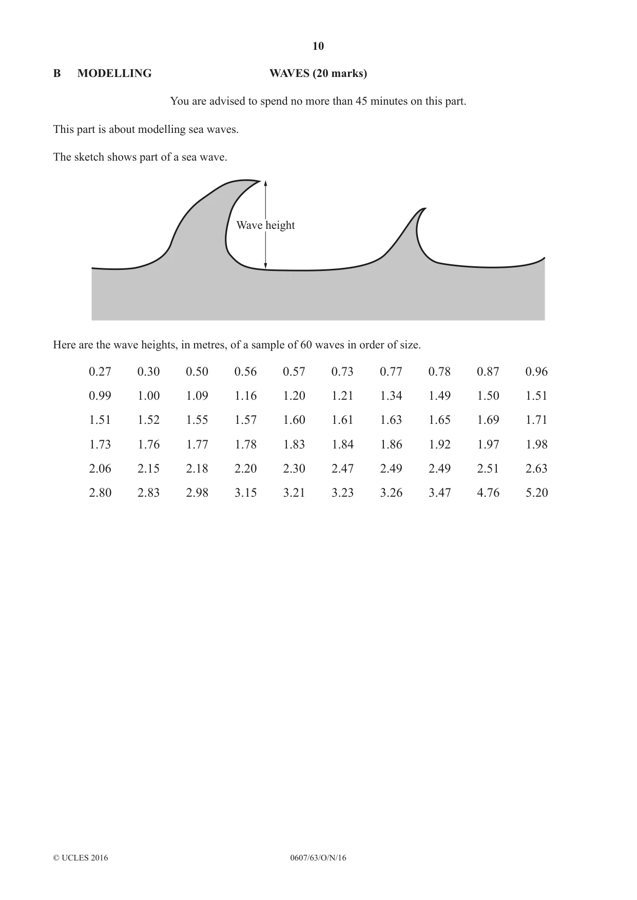 Cambridge IGCSE Mathematics - International 0607 2016 Oct/Nov Paper 6 · Variant 3 question paper, page 10 of 16