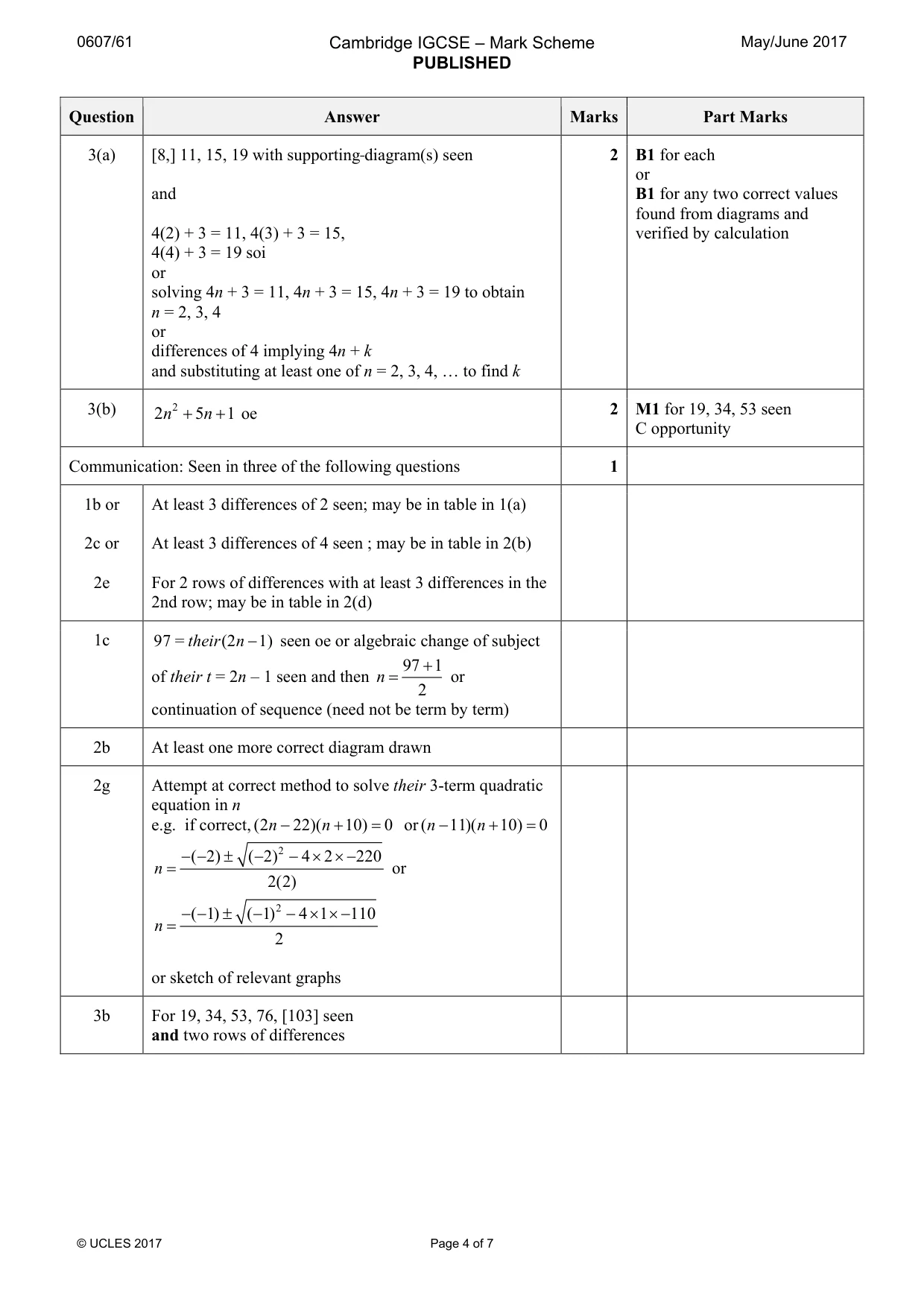 Mark scheme, page 4 of 7