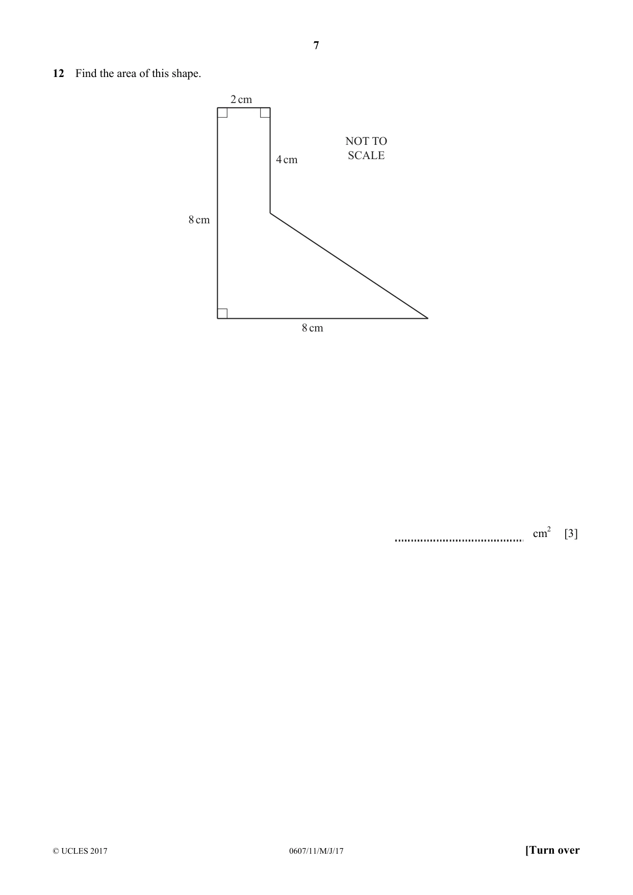 Cambridge IGCSE Mathematics - International 0607 2017 May/June Paper 1 · Variant 1 question paper, page 7 of 12