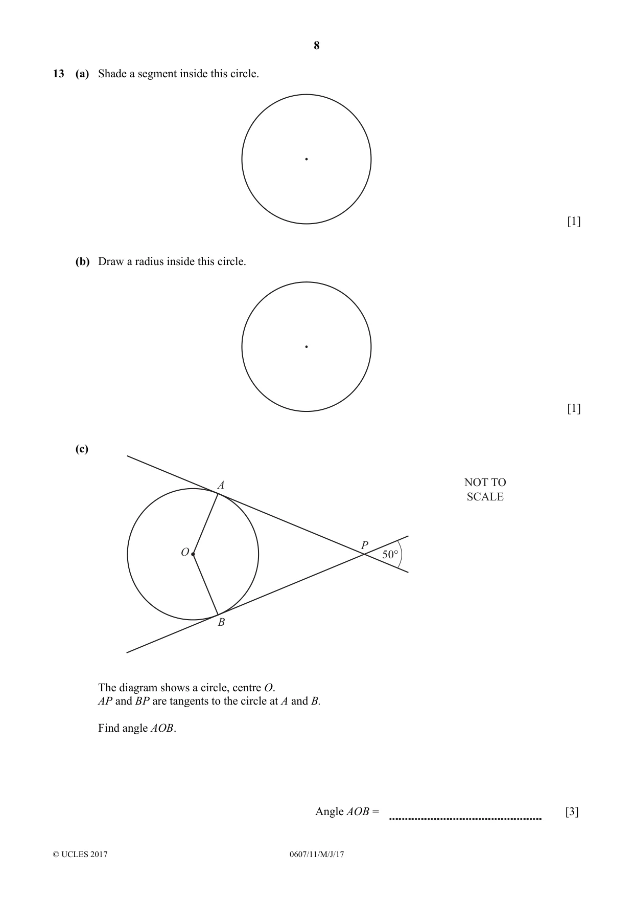 Cambridge IGCSE Mathematics - International 0607 2017 May/June Paper 1 · Variant 1 question paper, page 8 of 12