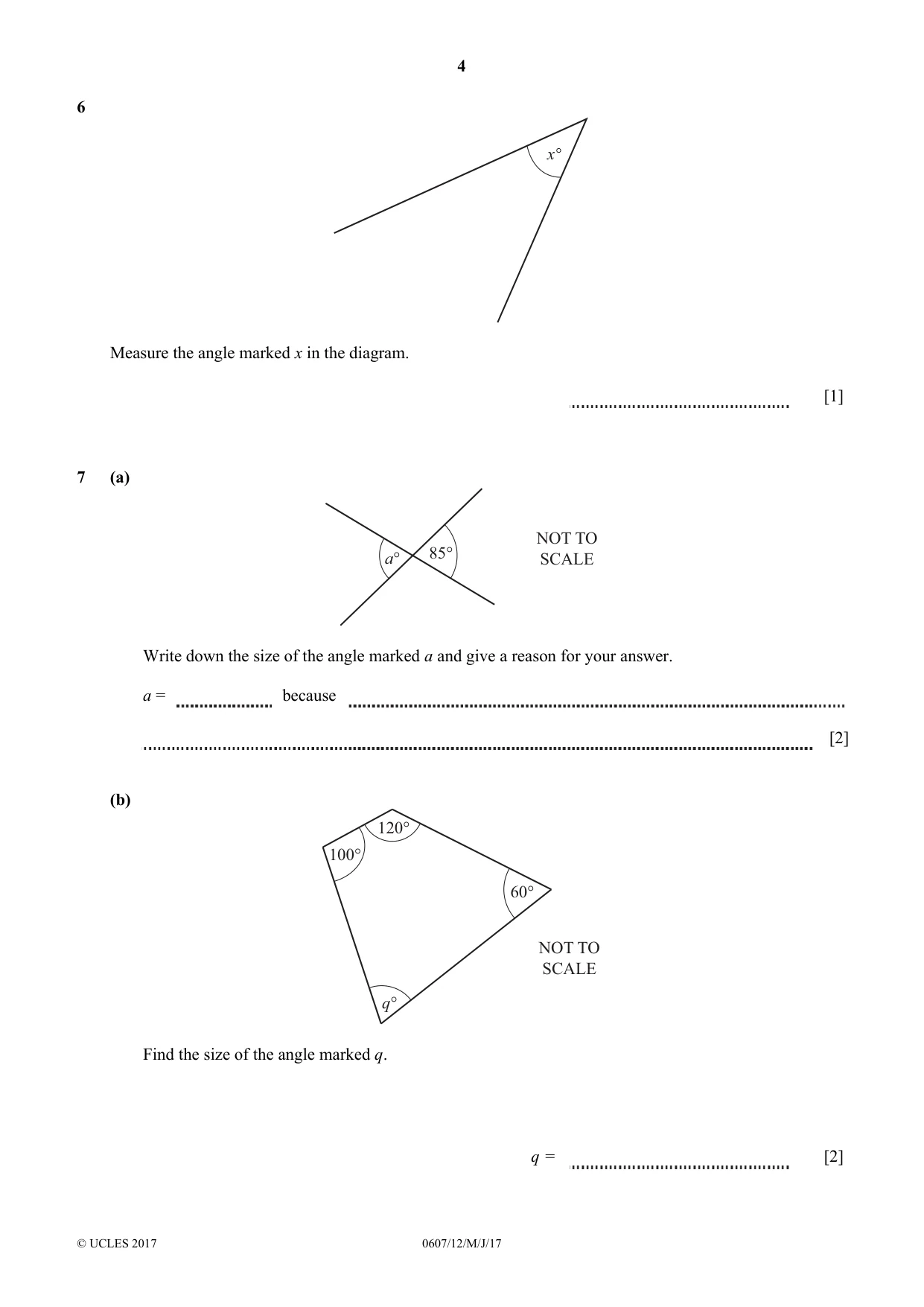 Cambridge IGCSE Mathematics - International 0607 2017 May/June Paper 1 · Variant 2 question paper, page 4 of 8