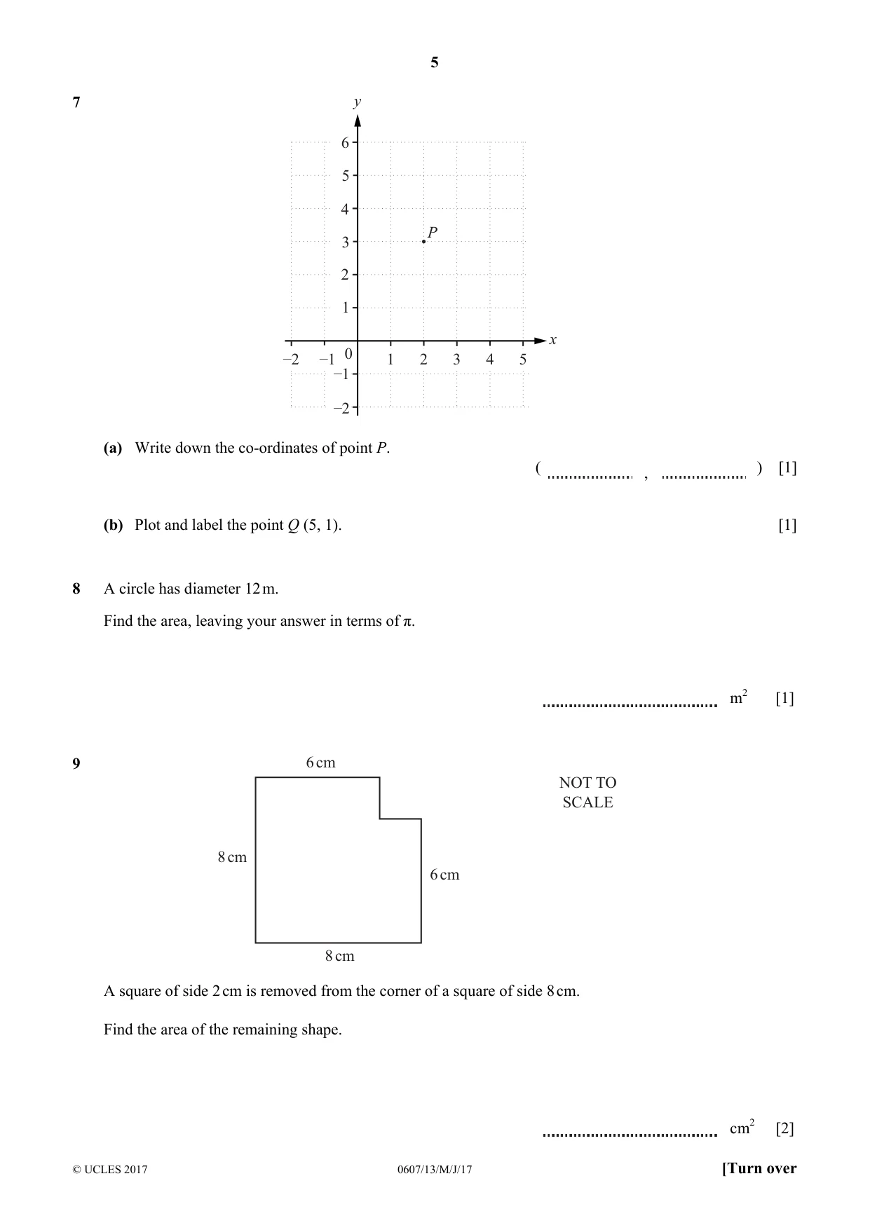 Cambridge IGCSE Mathematics - International 0607 2017 May/June Paper 1 · Variant 3 question paper, page 5 of 8
