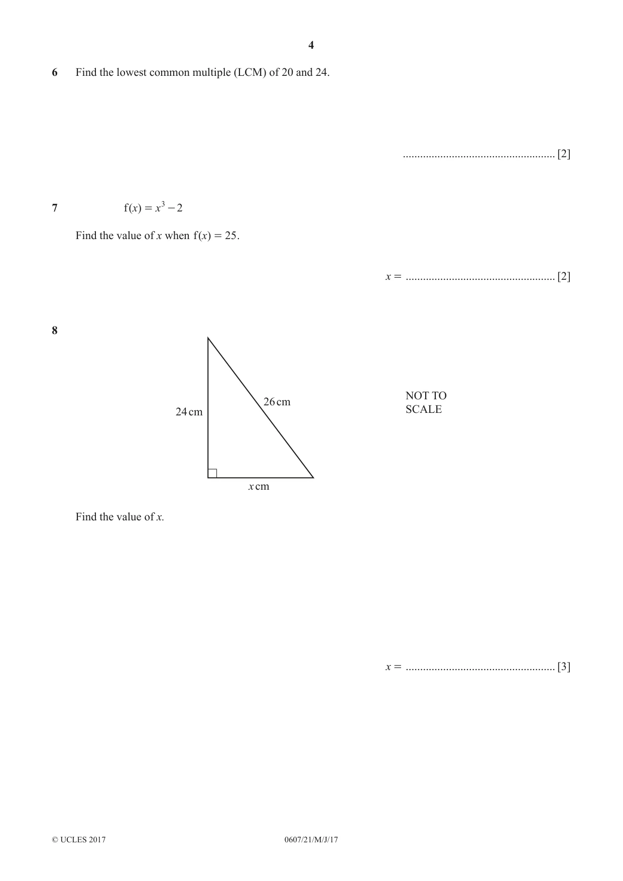 Cambridge IGCSE Mathematics - International 0607 2017 May/June Paper 2 · Variant 1 question paper, page 4 of 8