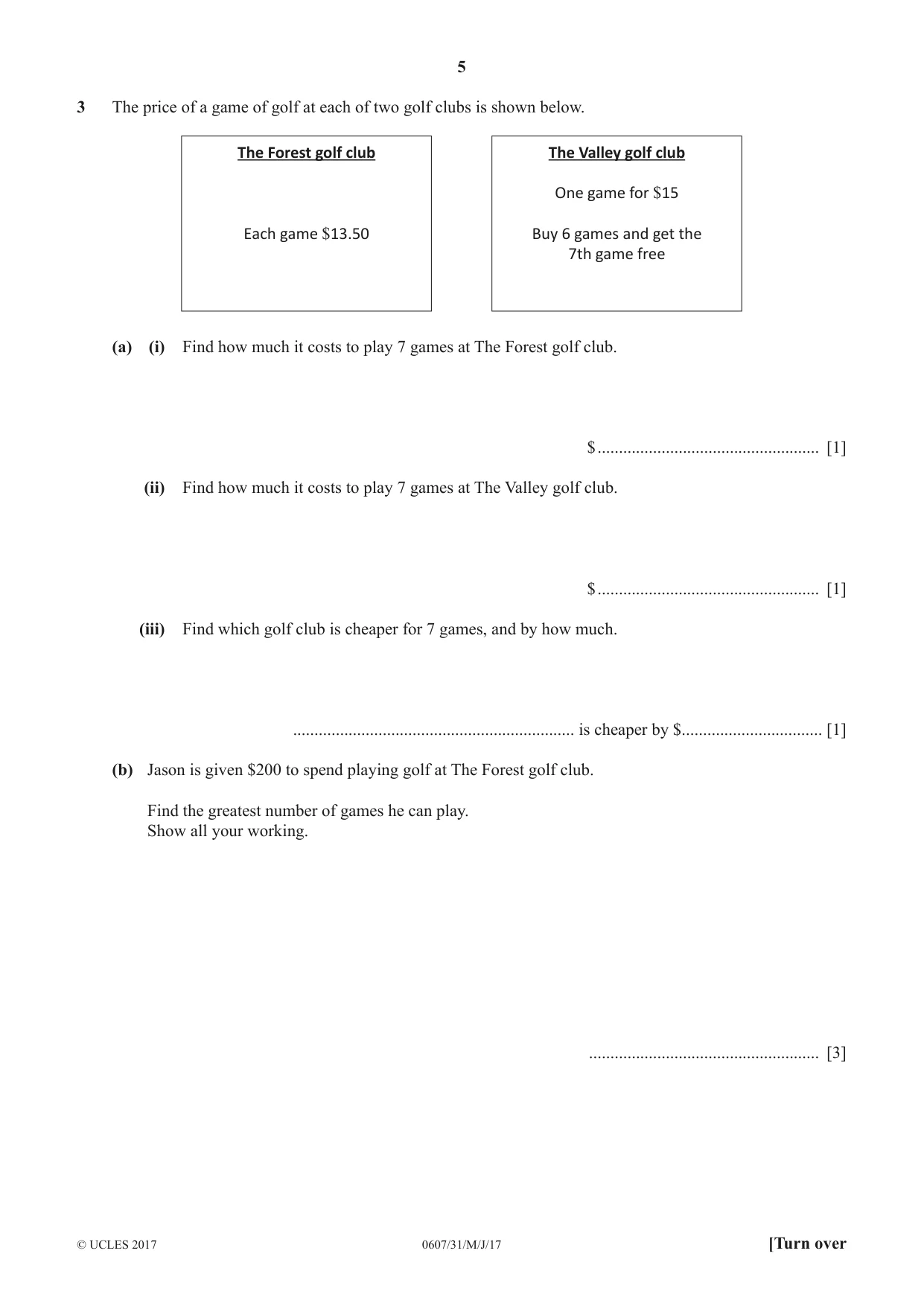 Cambridge IGCSE Mathematics - International 0607 2017 May/June Paper 3 · Variant 1 question paper, page 5 of 16