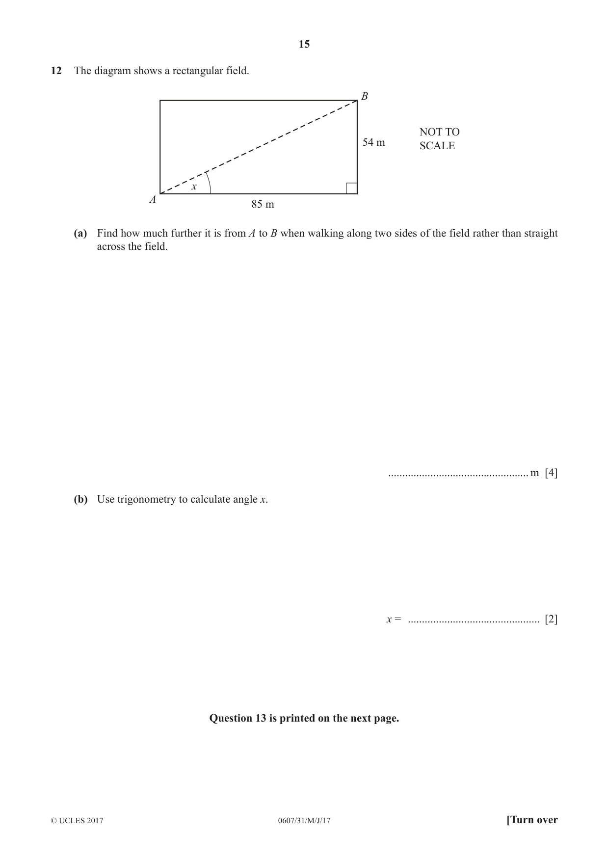 Cambridge IGCSE Mathematics - International 0607 2017 May/June Paper 3 · Variant 1 question paper, page 15 of 16