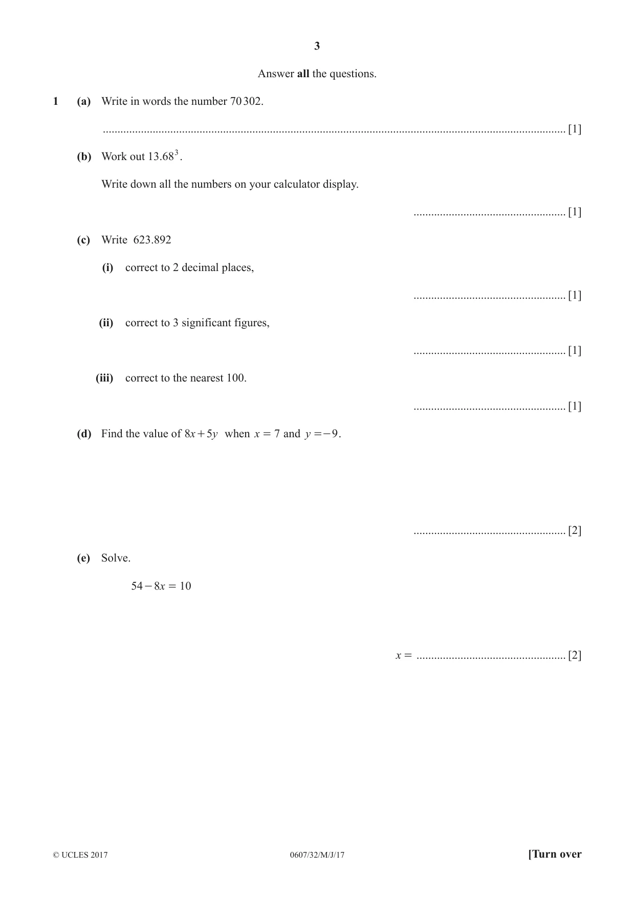 Cambridge IGCSE Mathematics - International 0607 2017 May/June Paper 3 · Variant 2 question paper, page 3 of 16