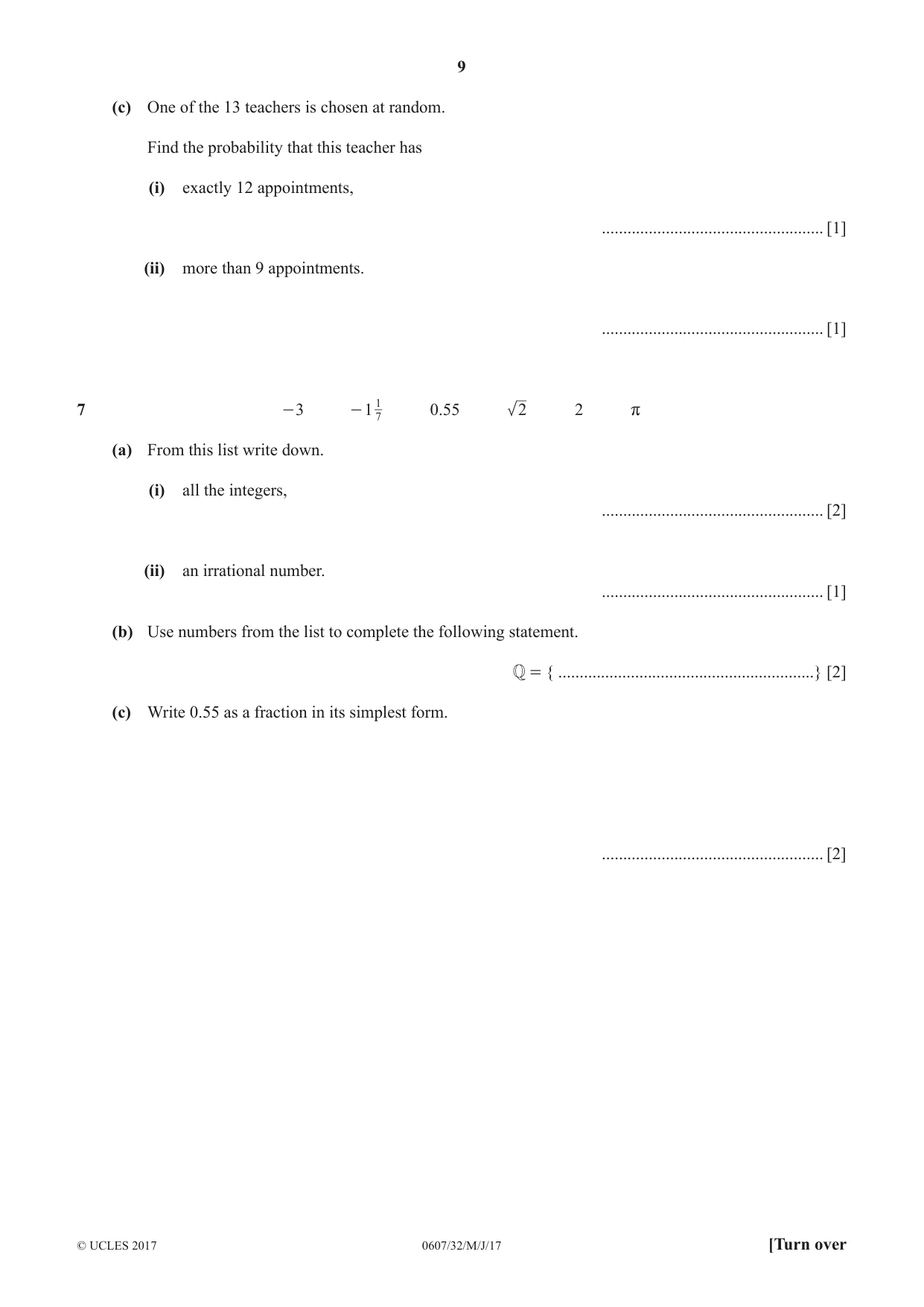 Cambridge IGCSE Mathematics - International 0607 2017 May/June Paper 3 · Variant 2 question paper, page 9 of 16