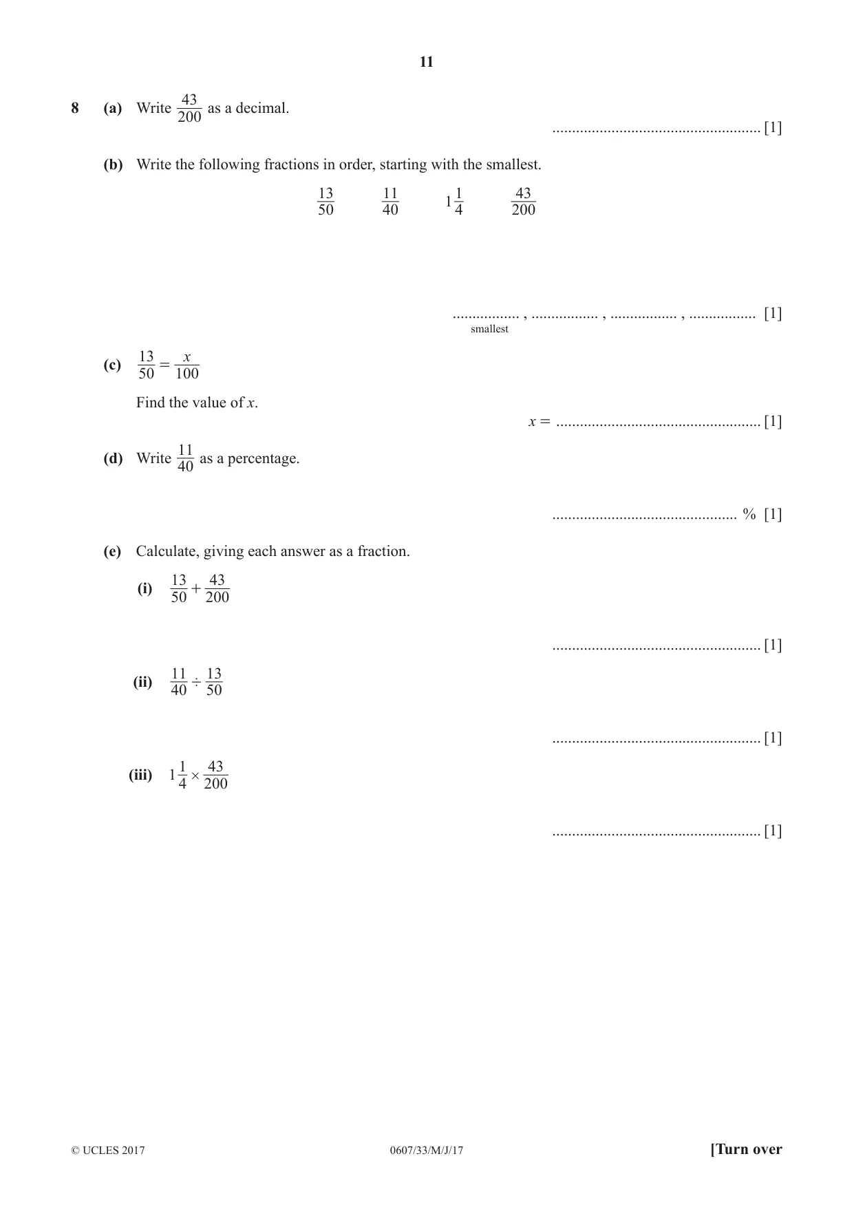 Cambridge IGCSE Mathematics - International 0607 2017 May/June Paper 3 · Variant 3 question paper, page 11 of 16