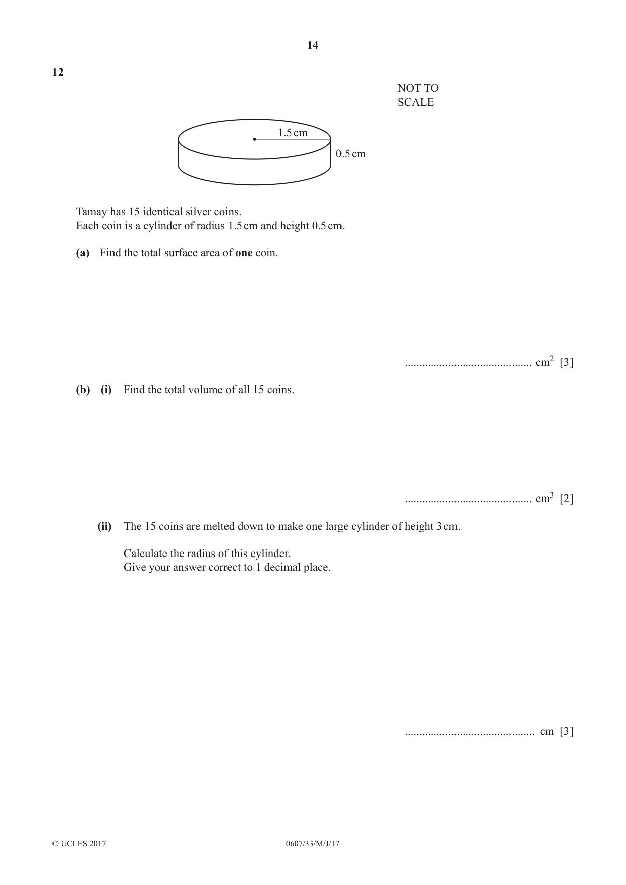 Cambridge IGCSE Mathematics - International 0607 2017 May/June Paper 3 · Variant 3 question paper, page 14 of 16
