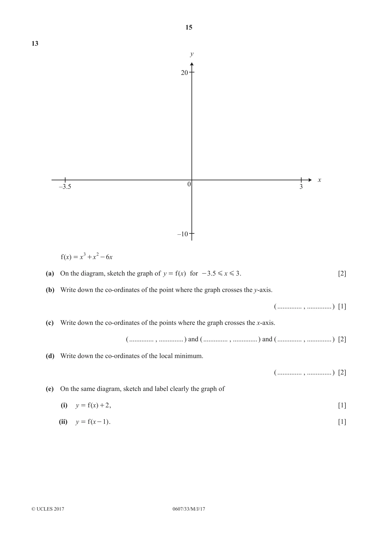 Cambridge IGCSE Mathematics - International 0607 2017 May/June Paper 3 · Variant 3 question paper, page 15 of 16