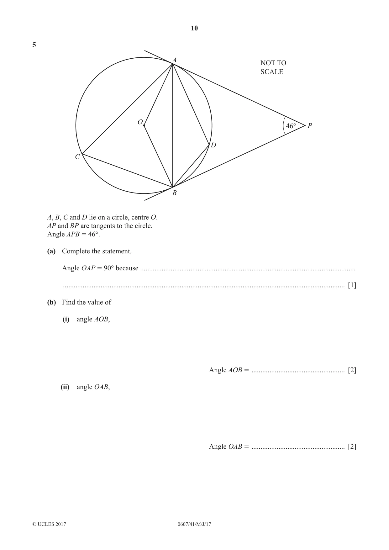 Cambridge IGCSE Mathematics - International 0607 2017 May/June Paper 4 · Variant 1 question paper, page 10 of 20