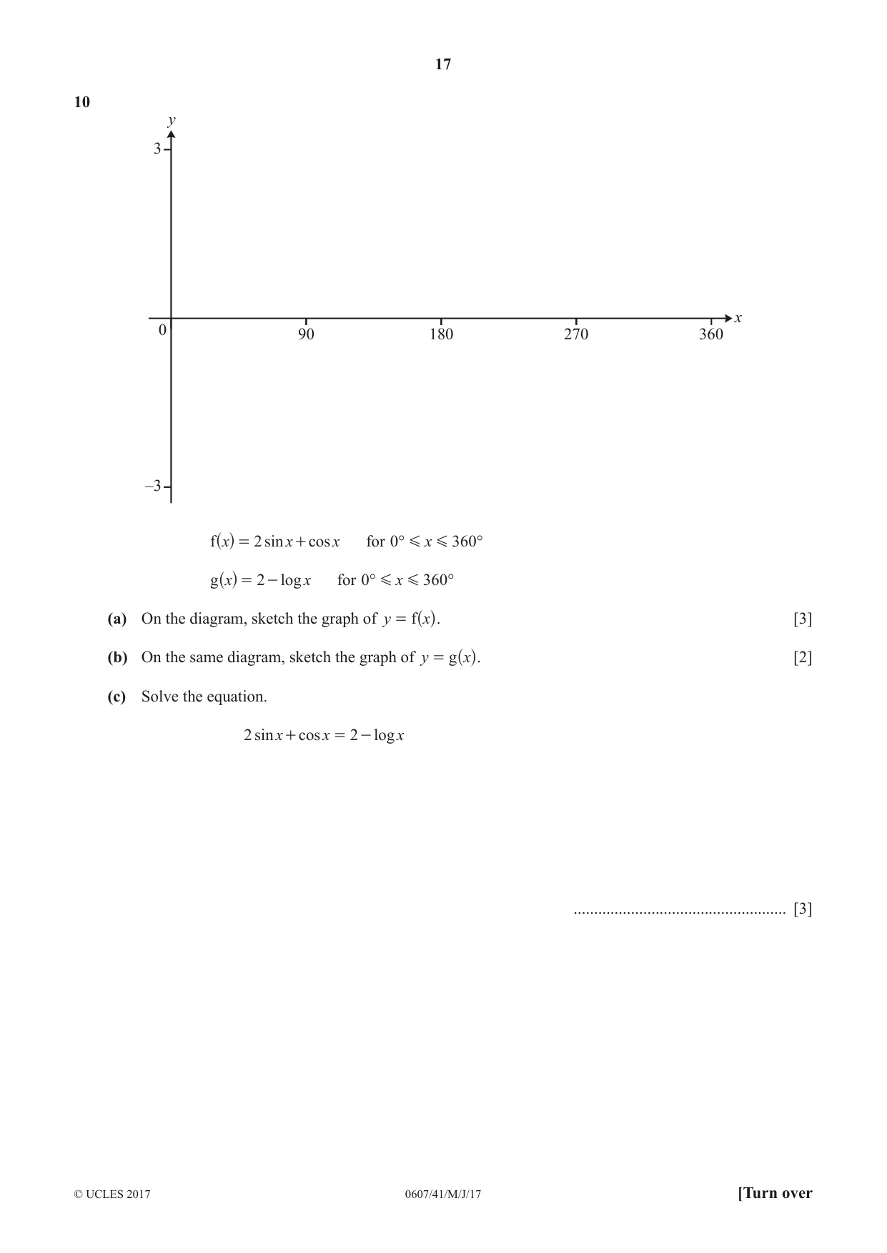 Cambridge IGCSE Mathematics - International 0607 2017 May/June Paper 4 · Variant 1 question paper, page 17 of 20