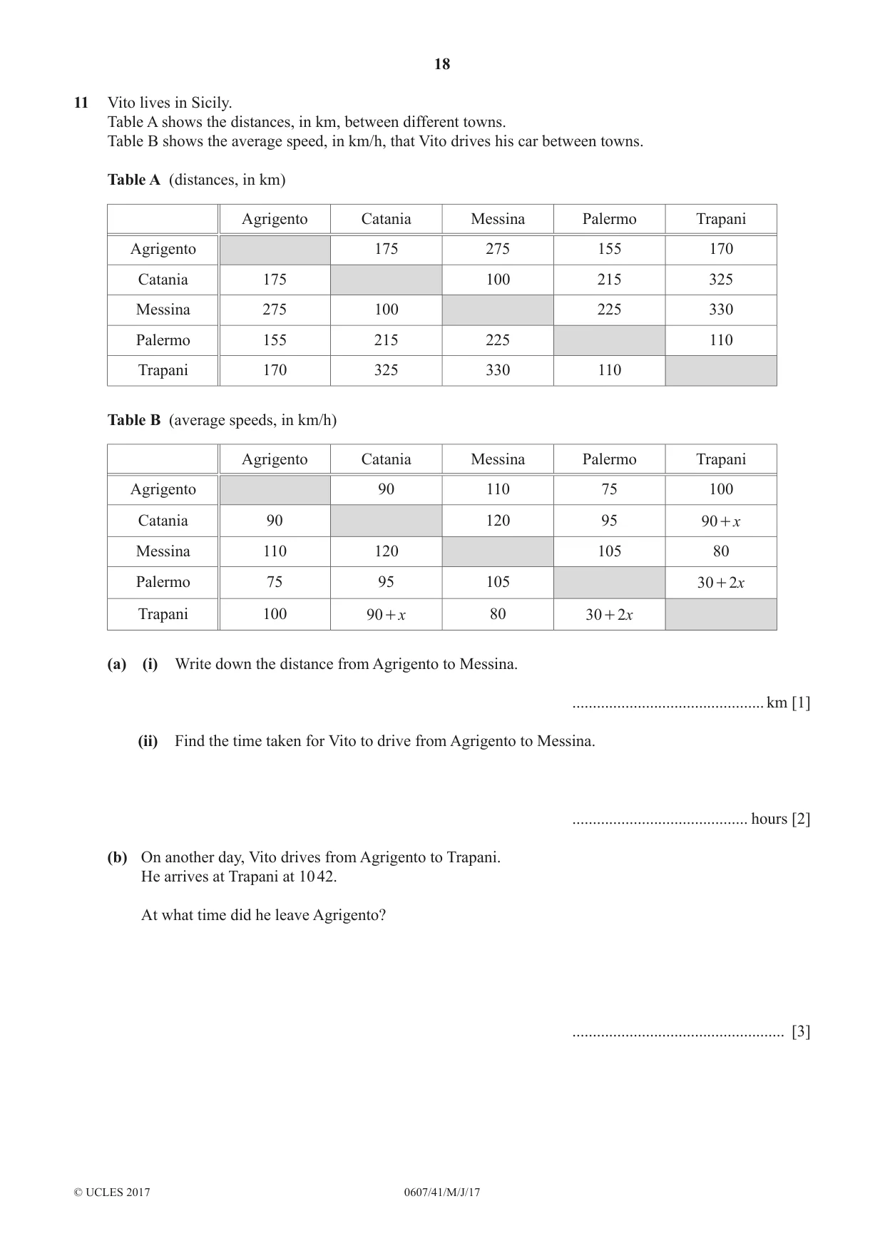 Cambridge IGCSE Mathematics - International 0607 2017 May/June Paper 4 · Variant 1 question paper, page 18 of 20