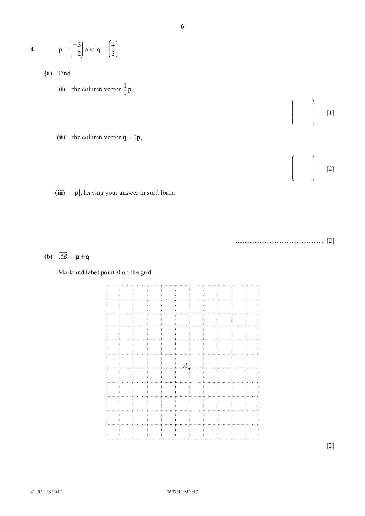 Cambridge IGCSE Mathematics - International 0607 2017 May/June Paper 4 · Variant 2 question paper, page 6 of 20