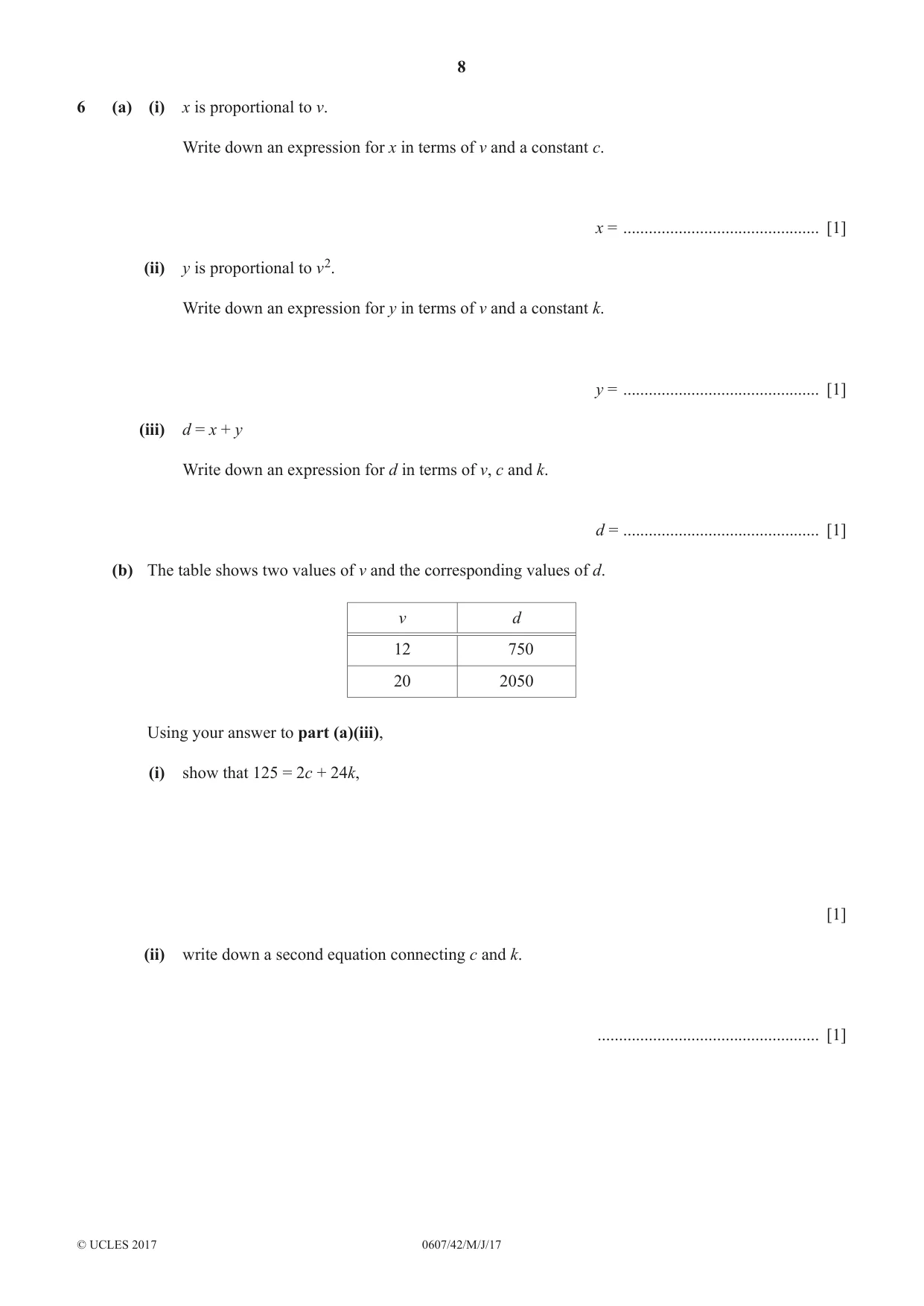 Cambridge IGCSE Mathematics - International 0607 2017 May/June Paper 4 · Variant 2 question paper, page 8 of 20