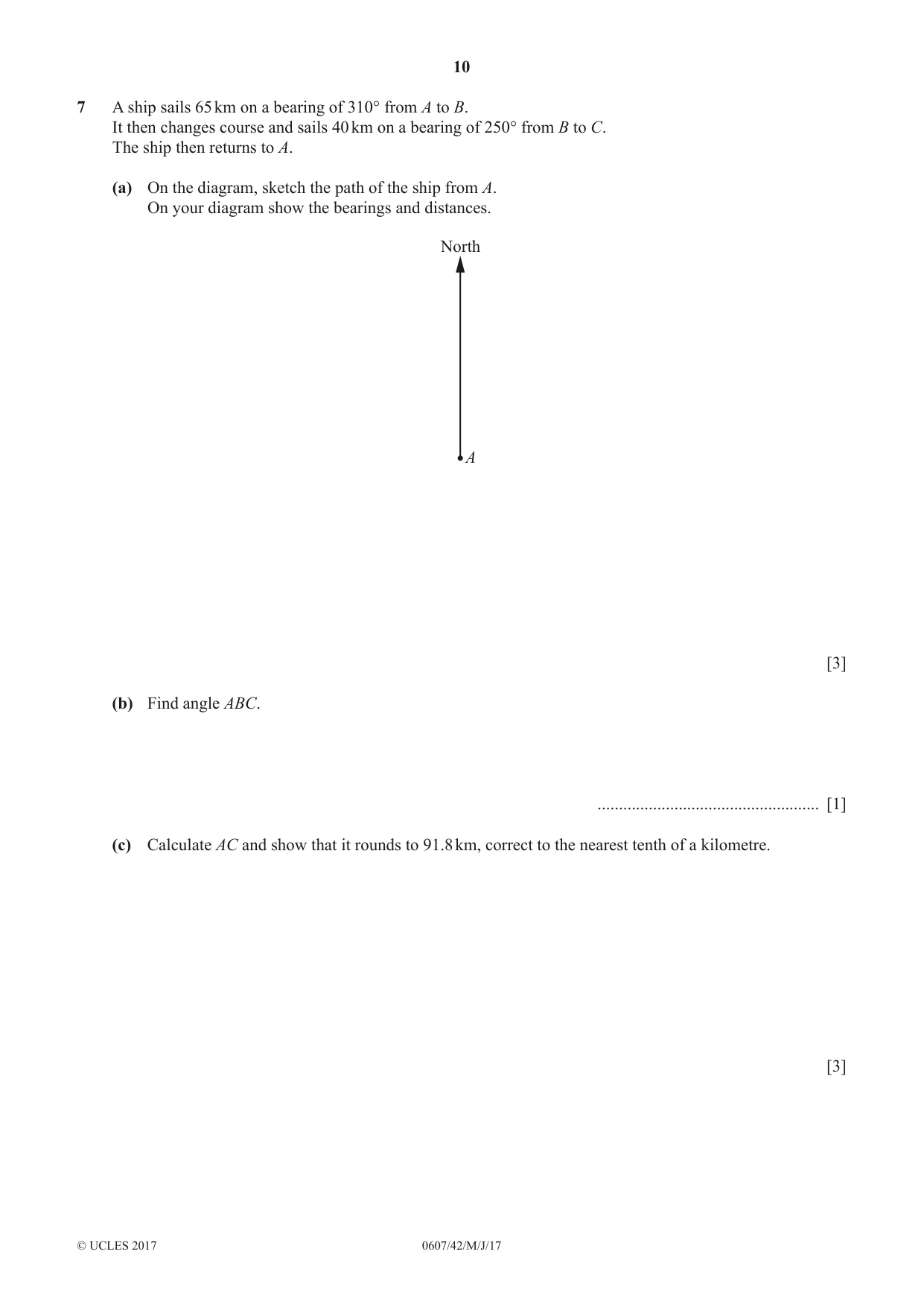 Cambridge IGCSE Mathematics - International 0607 2017 May/June Paper 4 · Variant 2 question paper, page 10 of 20