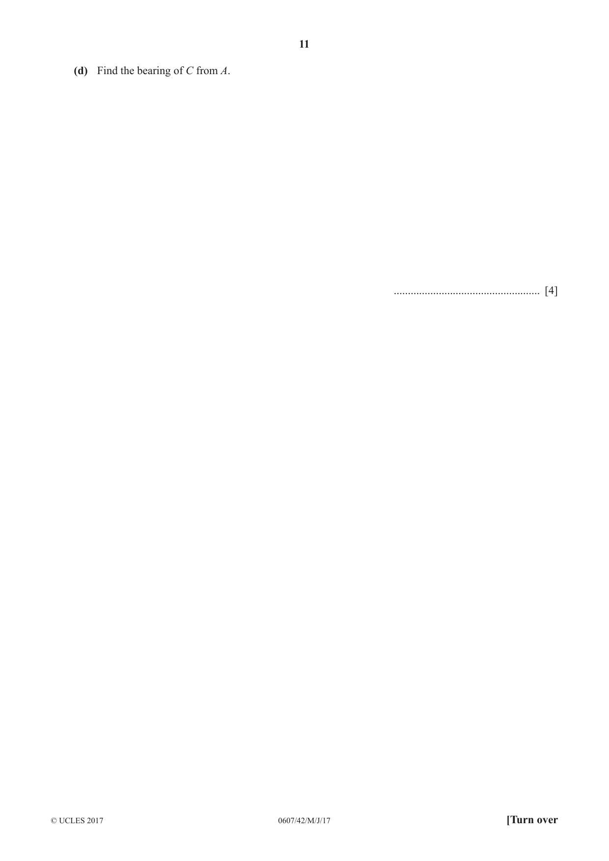 Cambridge IGCSE Mathematics - International 0607 2017 May/June Paper 4 · Variant 2 question paper, page 11 of 20