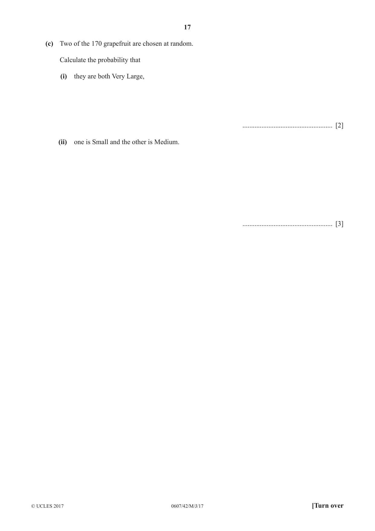 Cambridge IGCSE Mathematics - International 0607 2017 May/June Paper 4 · Variant 2 question paper, page 17 of 20