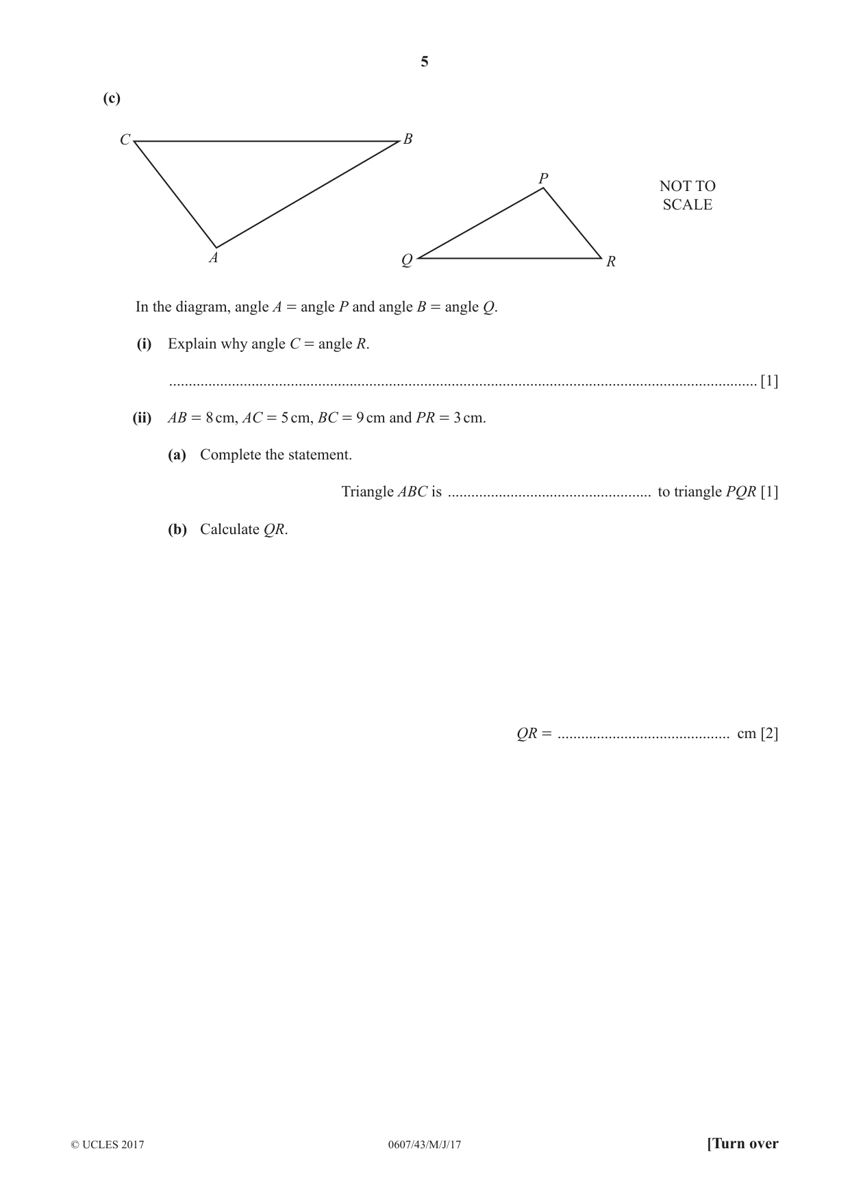 Cambridge IGCSE Mathematics - International 0607 2017 May/June Paper 4 · Variant 3 question paper, page 5 of 20