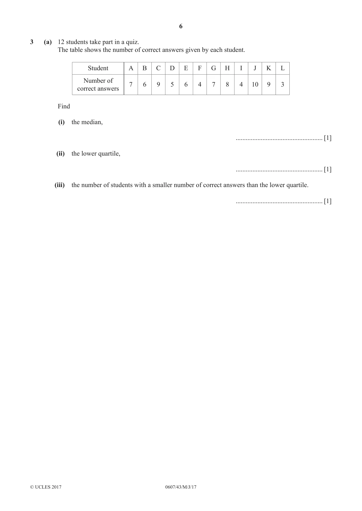Cambridge IGCSE Mathematics - International 0607 2017 May/June Paper 4 · Variant 3 question paper, page 6 of 20